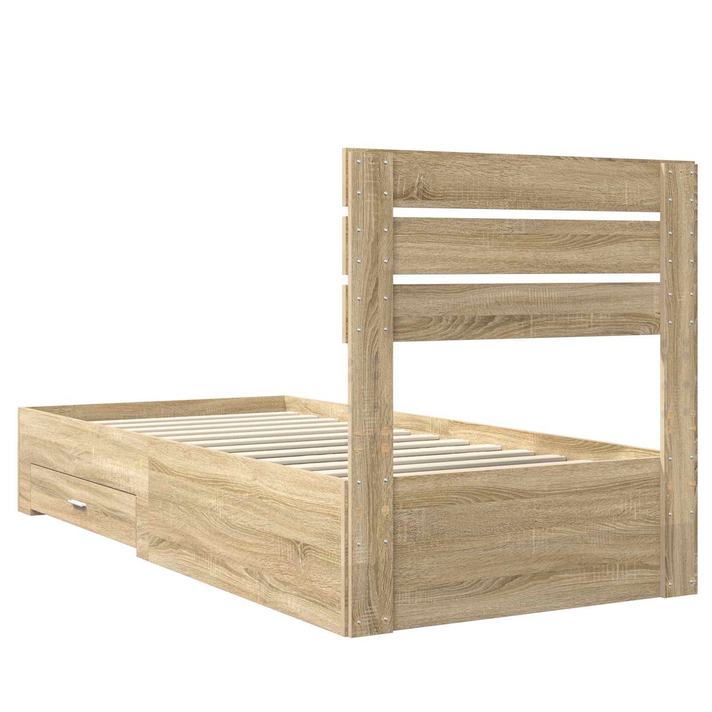 Bed Frame with Headboard Sonoma Oak 90 x 190 cm Engineered Wood