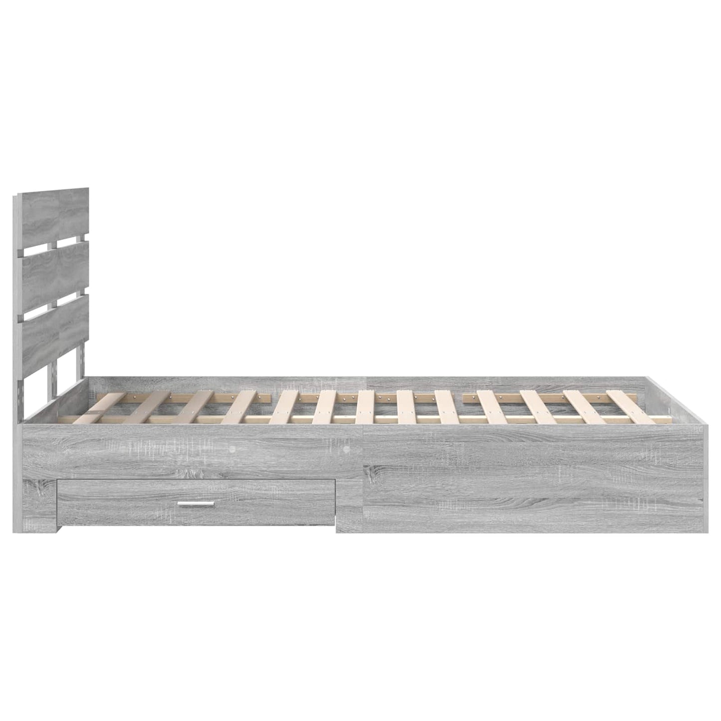 Bed Frame with Drawer Grey Sonoma 120 x 190 cm Engineered Wood