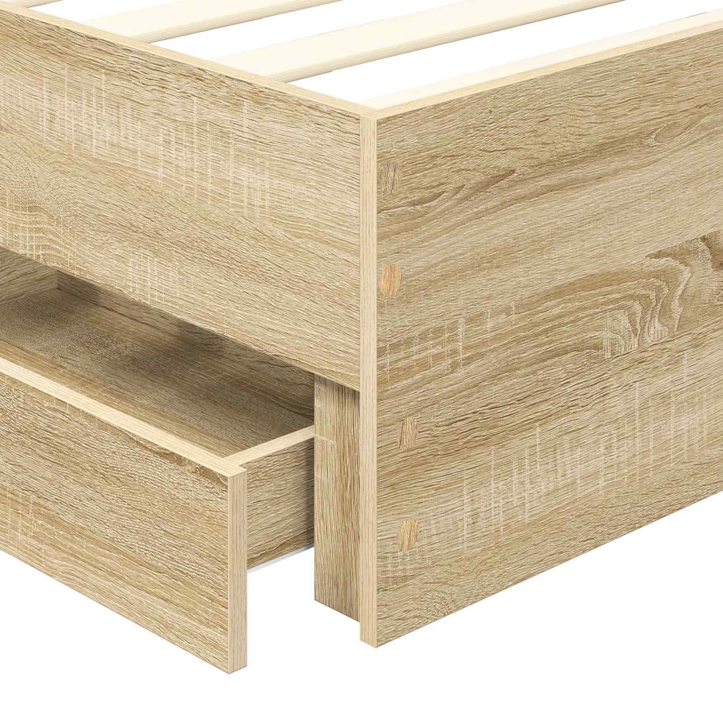 Bed Frame with Drawer Sonoma Oak 100 x 200 cm Engineered Wood
