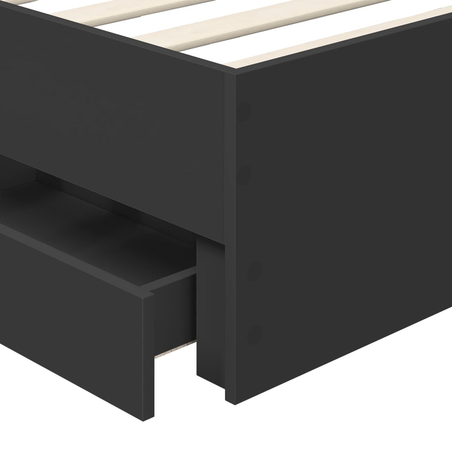 Bed Frame with Drawer Black 90 x 190 cm Engineered Wood