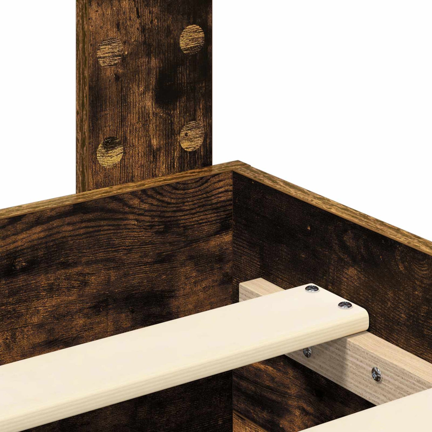 Bed Frame with Drawer Smoked Oak 120 x 200 cm Engineered Wood