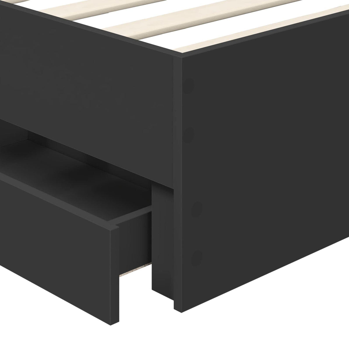 Bed Frame with Drawer Black 100 x 200 cm Engineer Wood