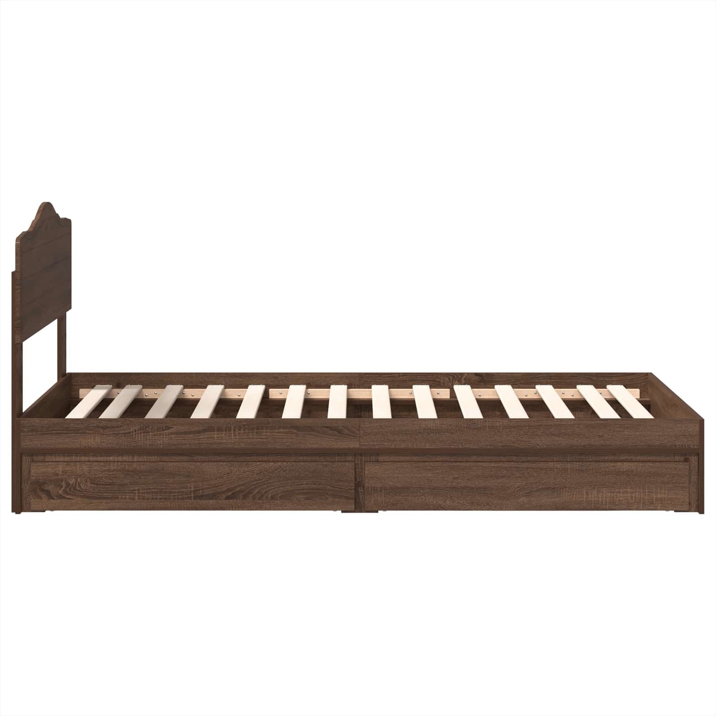 Storage Bed with Drawer Brown Oak 70 x 190 cm Engineered Wood
