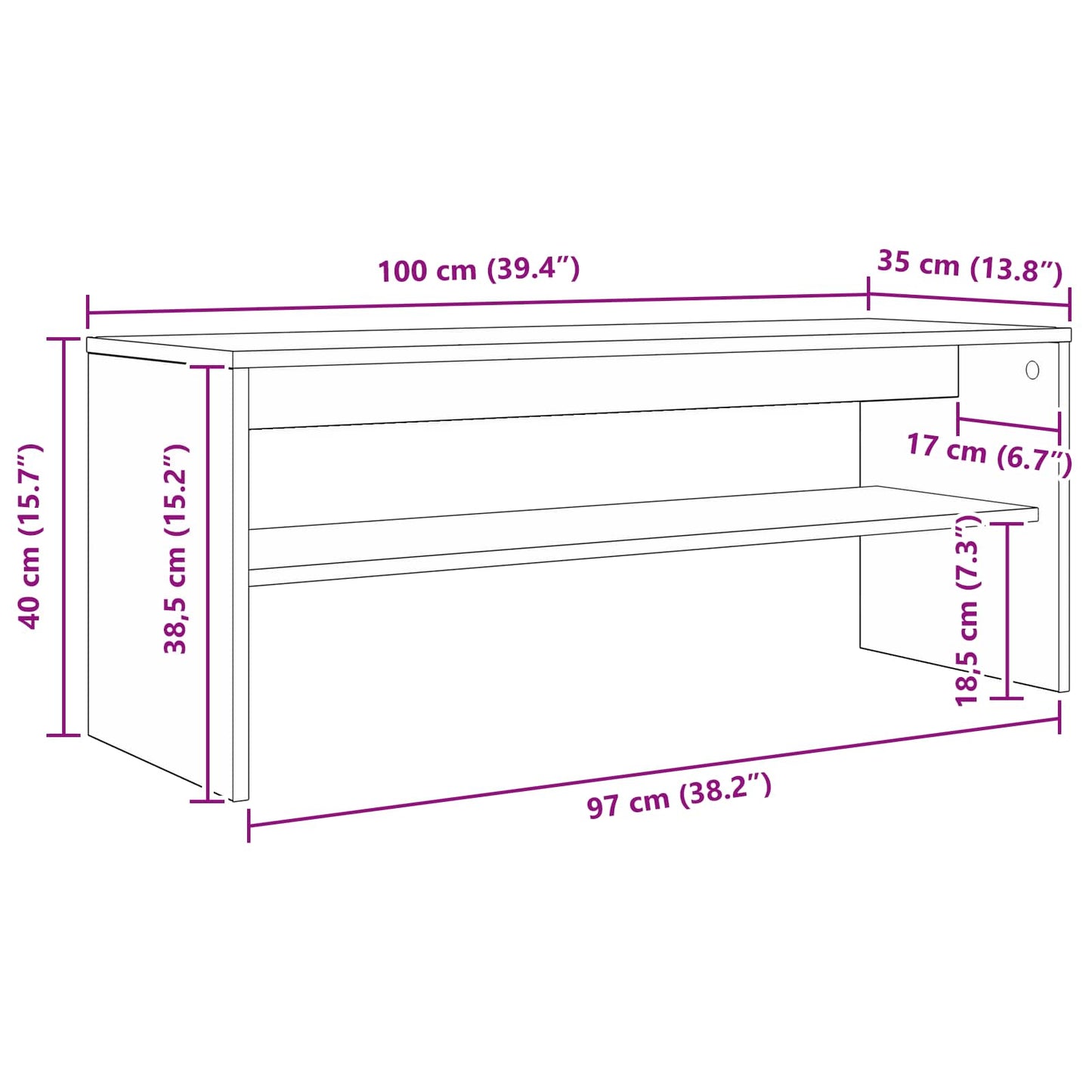 TV Cabinet 100 x 35 x 40 cm Concrete Grey Engineered Wood