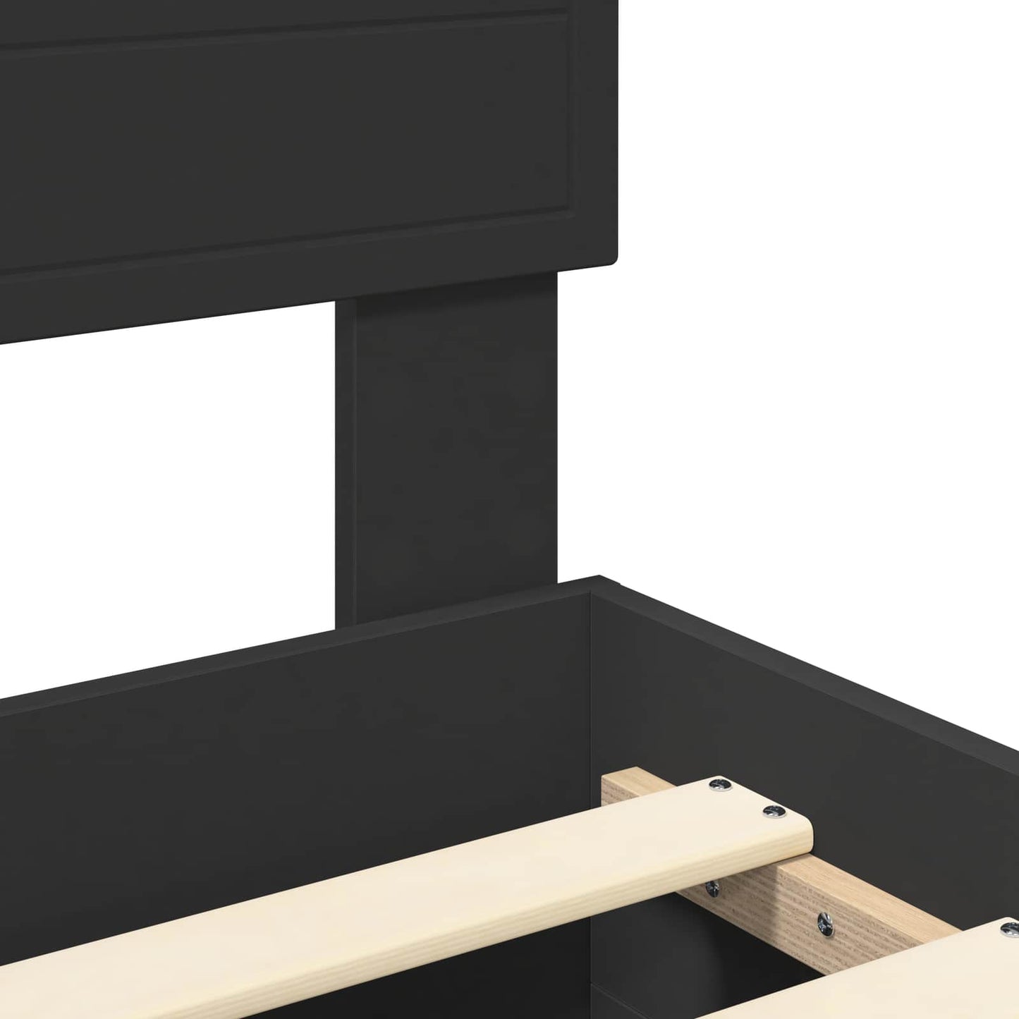 Bed Frame with Headboard Black 135 x 190 cm Engineered Wood