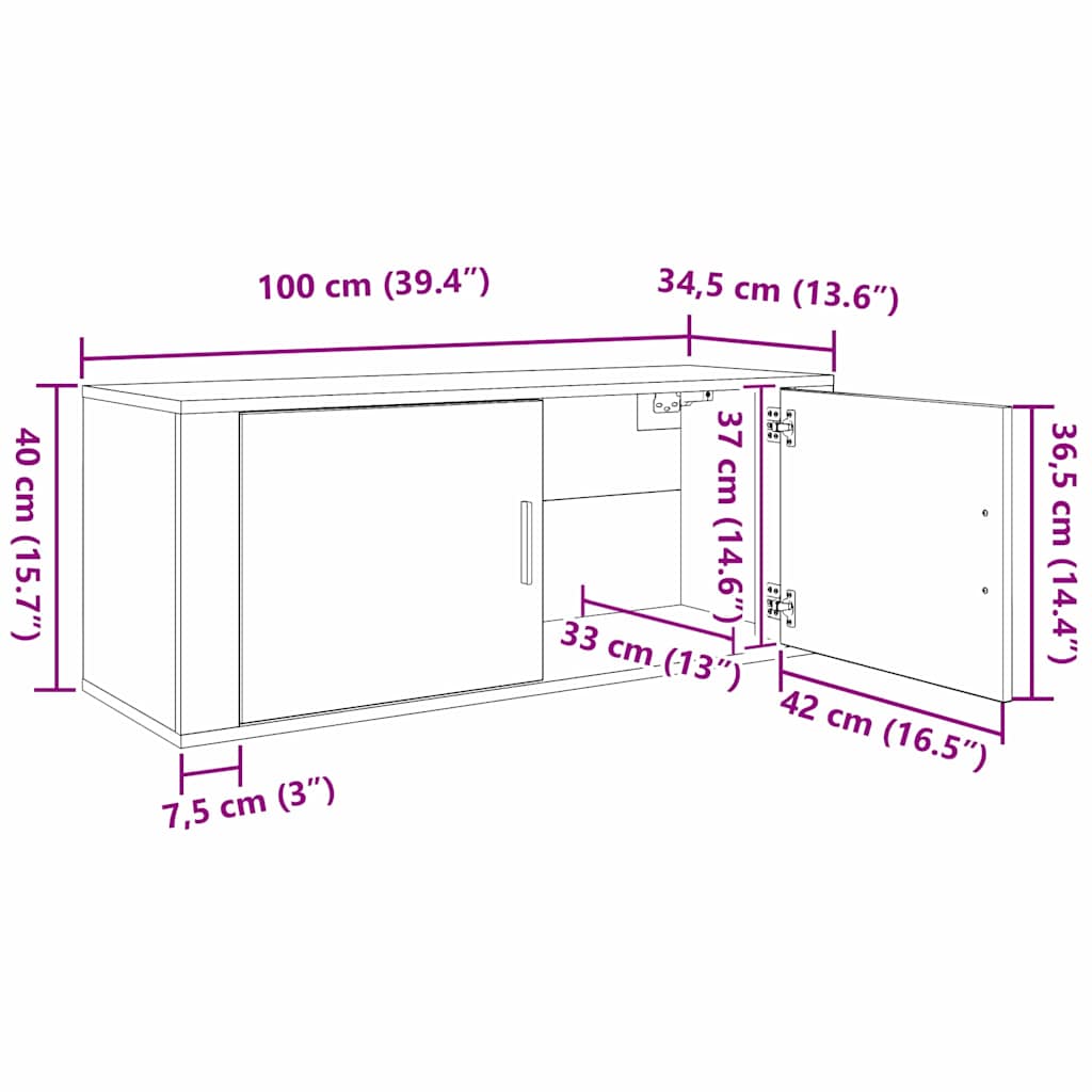 Wall-mounted TV Cabinet Set 3 pcs Old Wood Engineered Wood