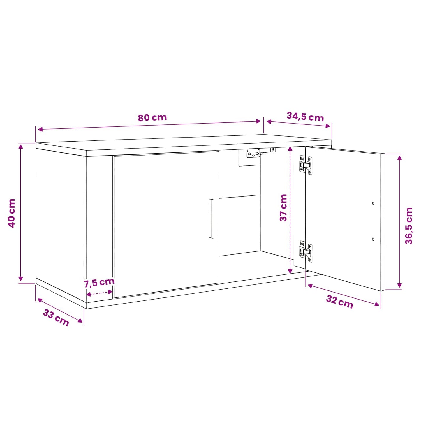 Wall-mounted TV Cabinet Set 3 pcs Artisan Oak 80 x 34.5 x 40 cm