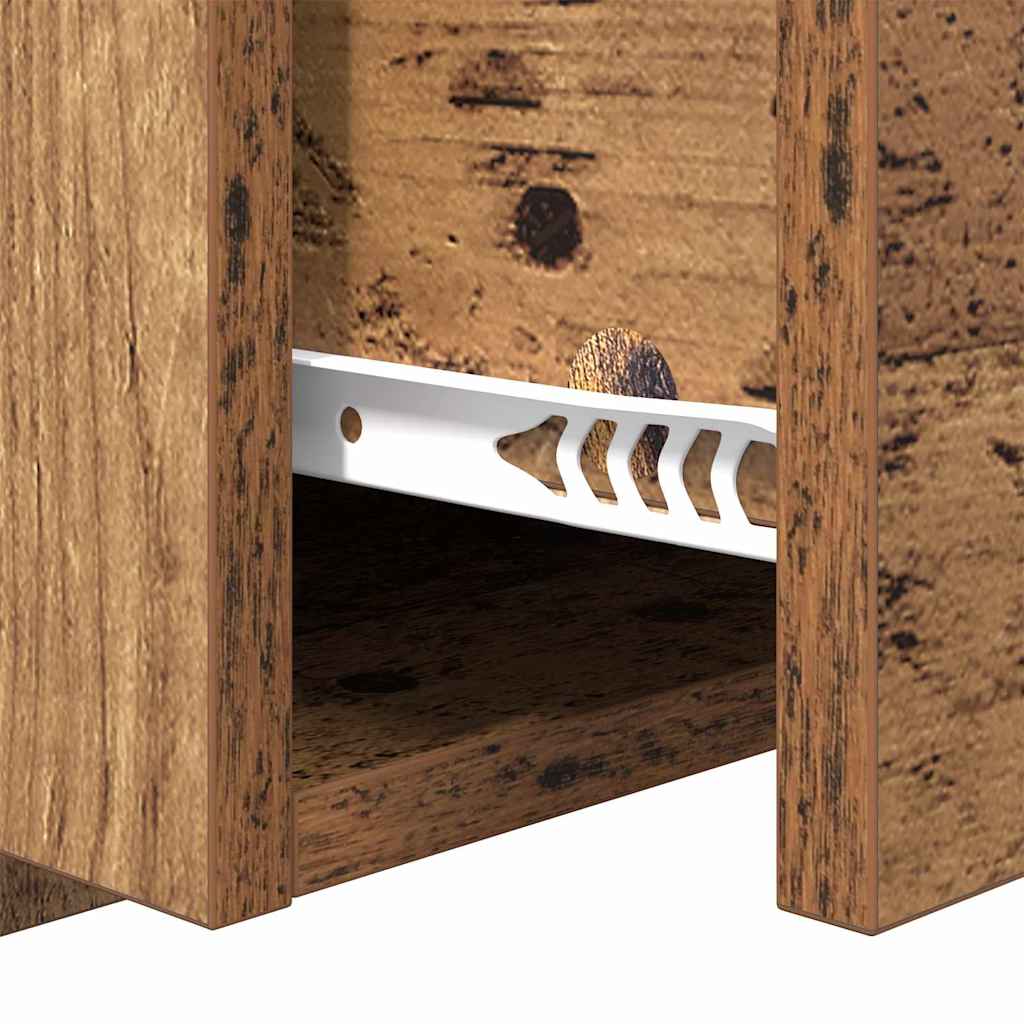 Headboard with Cabinet 3 pcs Old Wood Engineered Wood