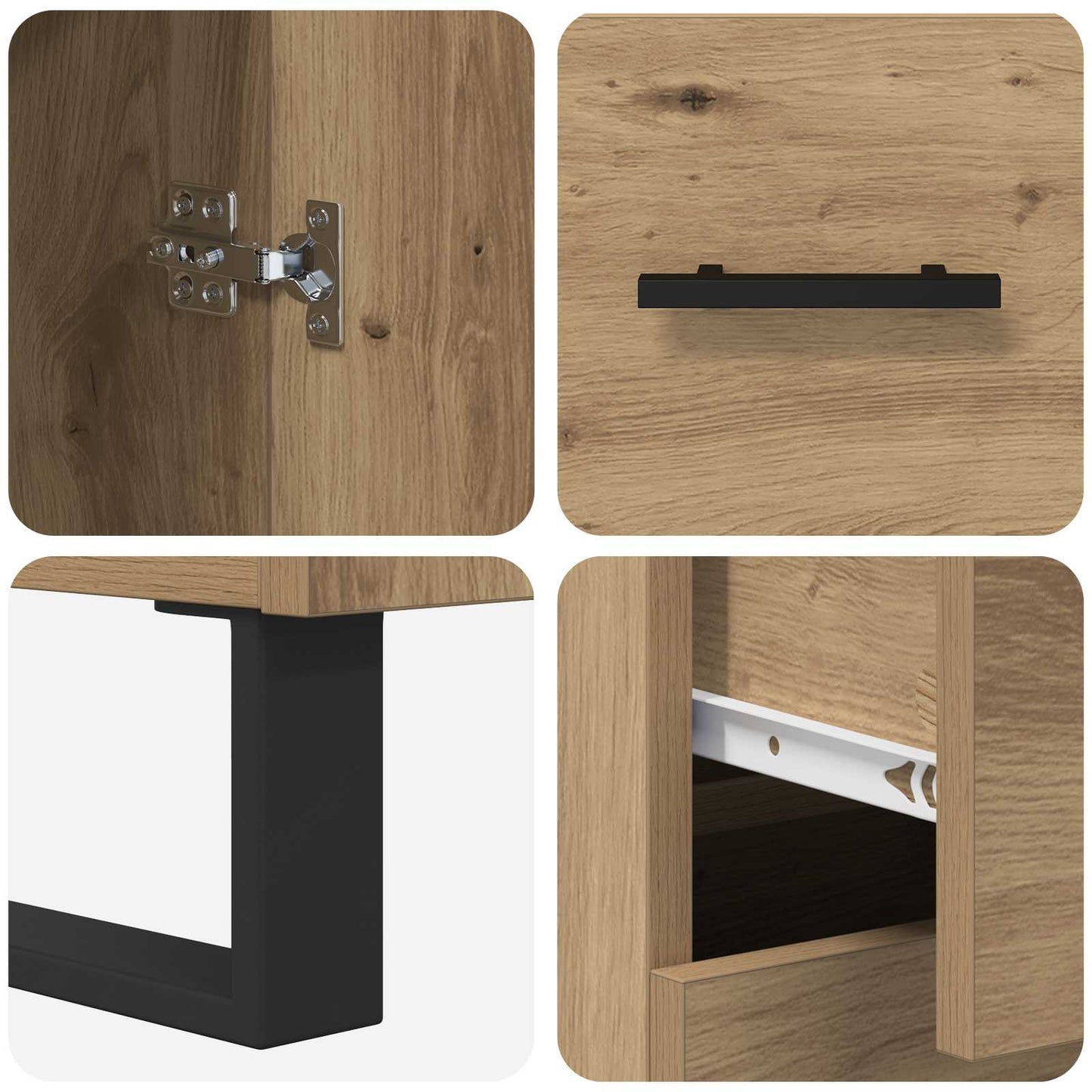 Highboard 2 pcs Artisan Oak 69.5 x 34 x 180 cm Engineered Wood