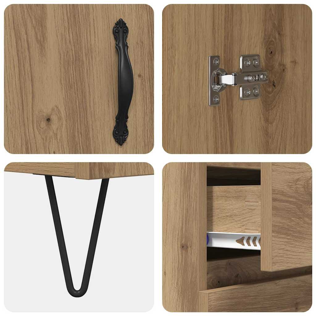 Highboard 2 pcs Artisan Oak 69.5 x 34 x 180 cm Engineered Wood