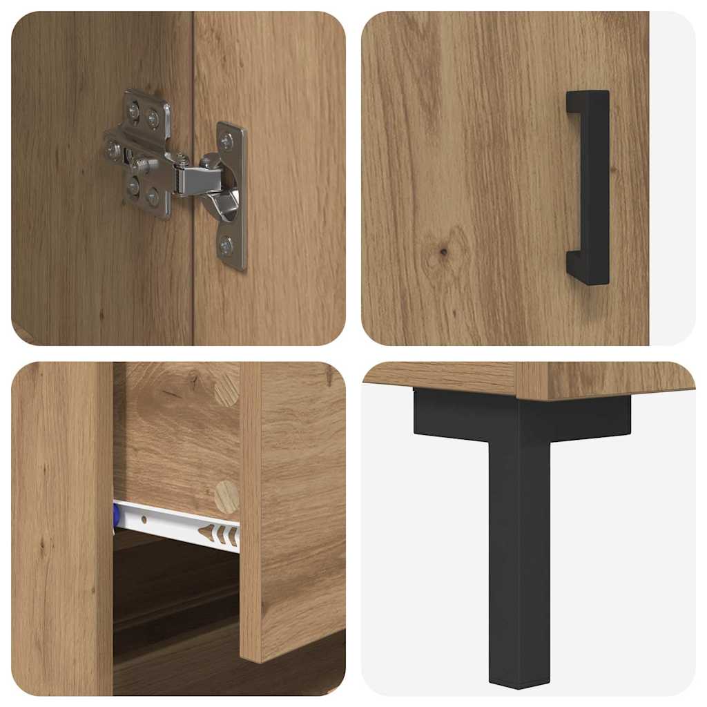 Highboard 2 pcs Artisan Oak 69.5 x 34 x 180 cm Engineered Wood
