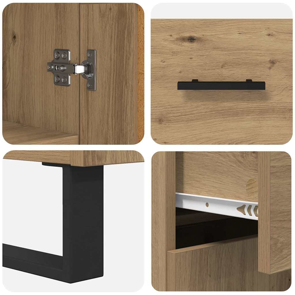 Highboard 2 pcs Artisan Oak 69.5 x 34 x 180 cm Engineered Wood