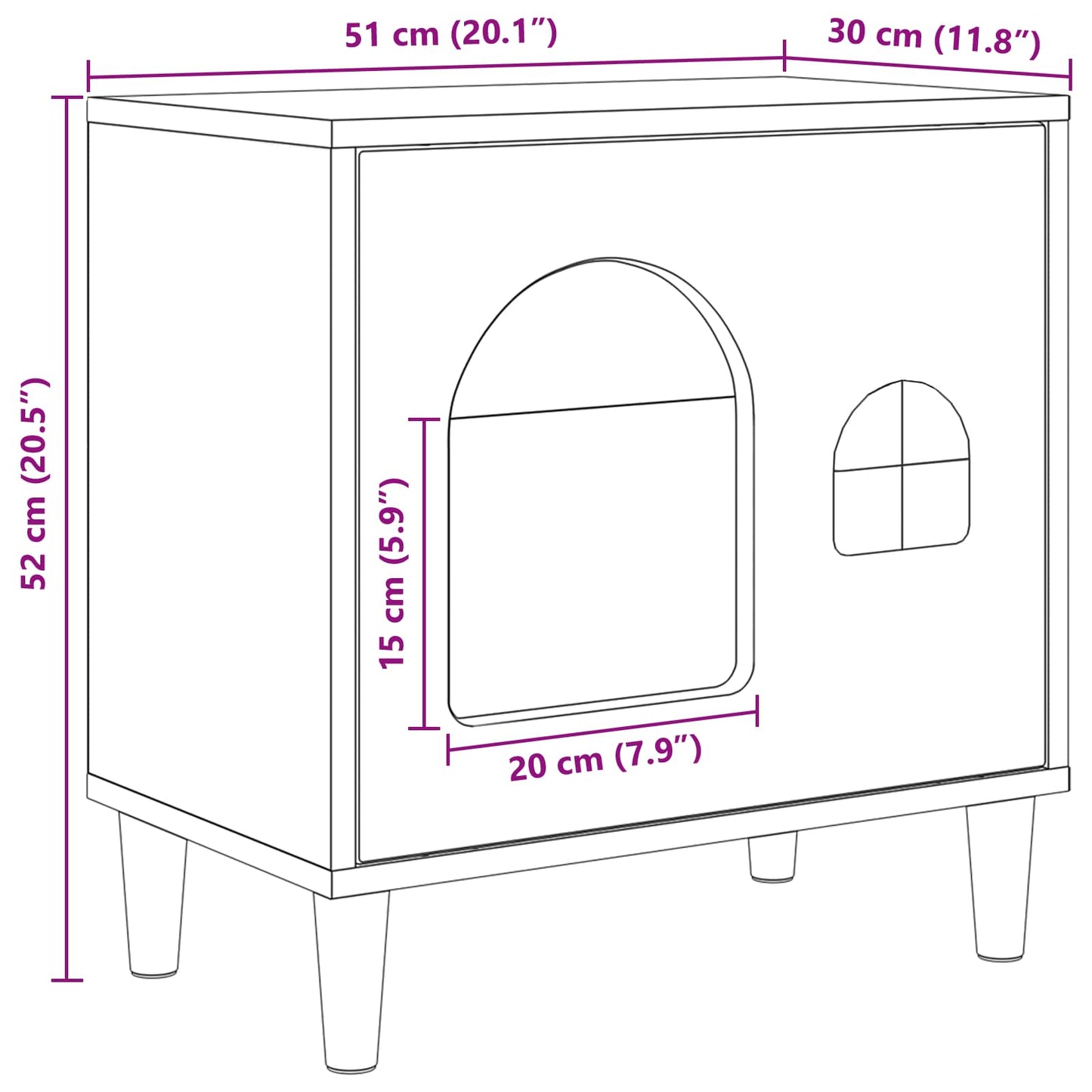 Cat House Gloss White 51 x 30 x 52 cm Engineered Wood