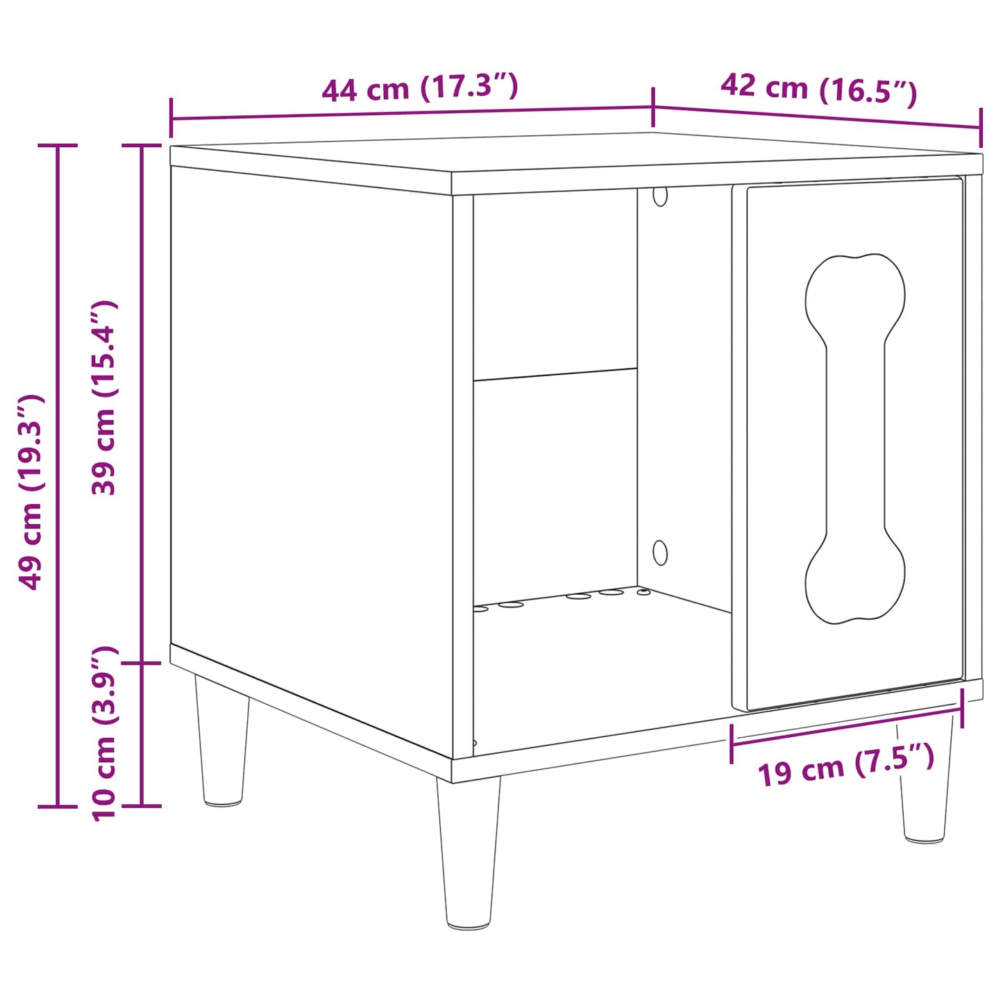 Dog House Gloss White 44 x 42 x 49 cm Engineered Wood