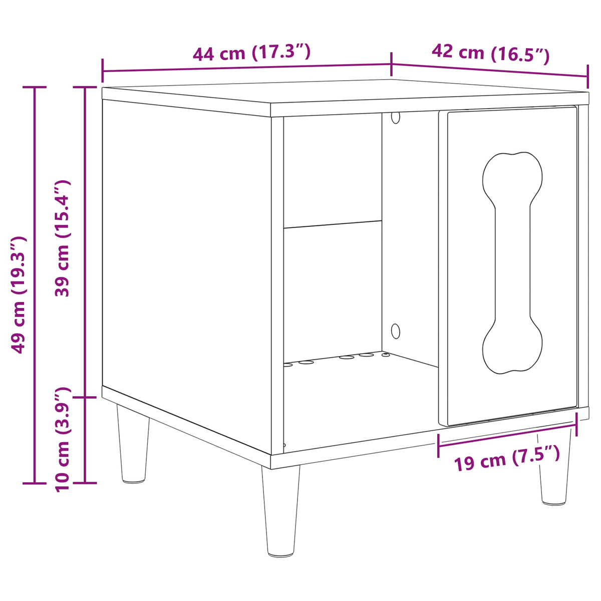 Dog House Gloss White 44 x 42 x 49 cm Engineered Wood