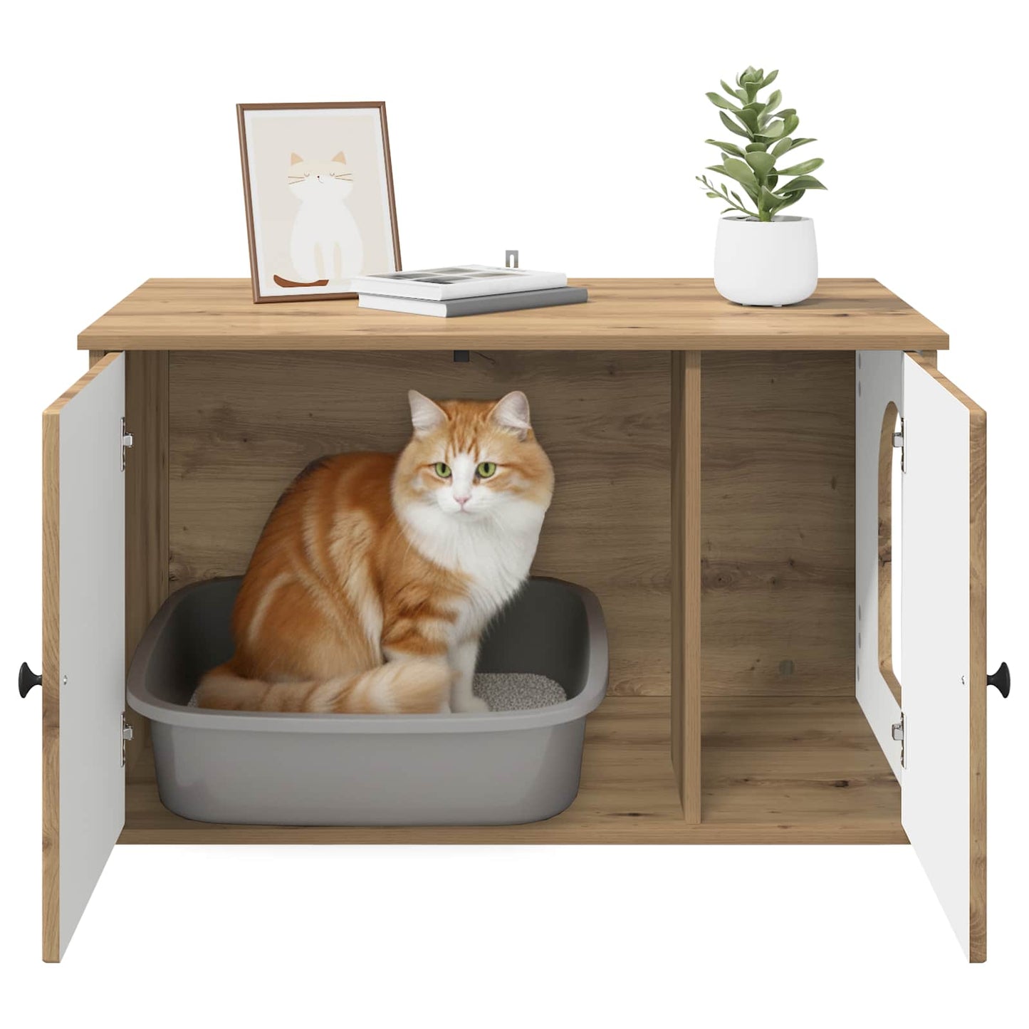 Cat House Artisian Oak 85 x 55 x 50 cm Engineered Wood