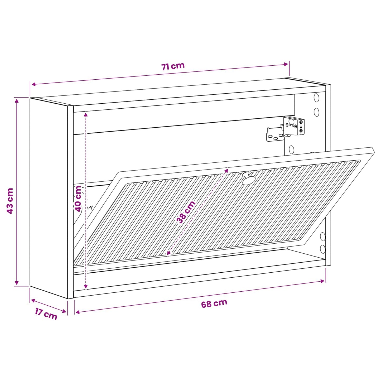 Wall-Mounted Shoe Cabinet EDE 71 x 17 x 43 cm Engineered Wood