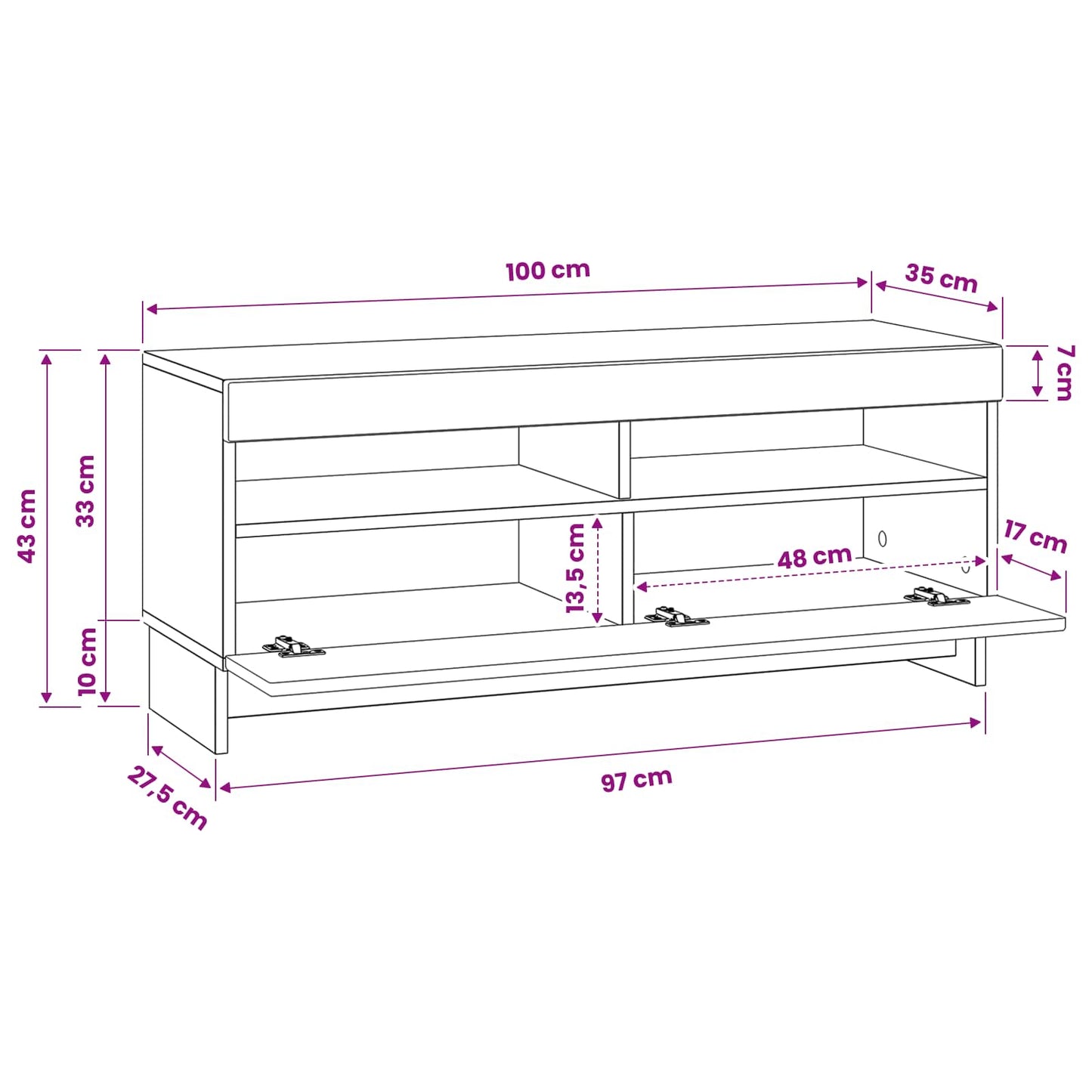 LED TV Cabinet Artisan Oak Engineered Wood