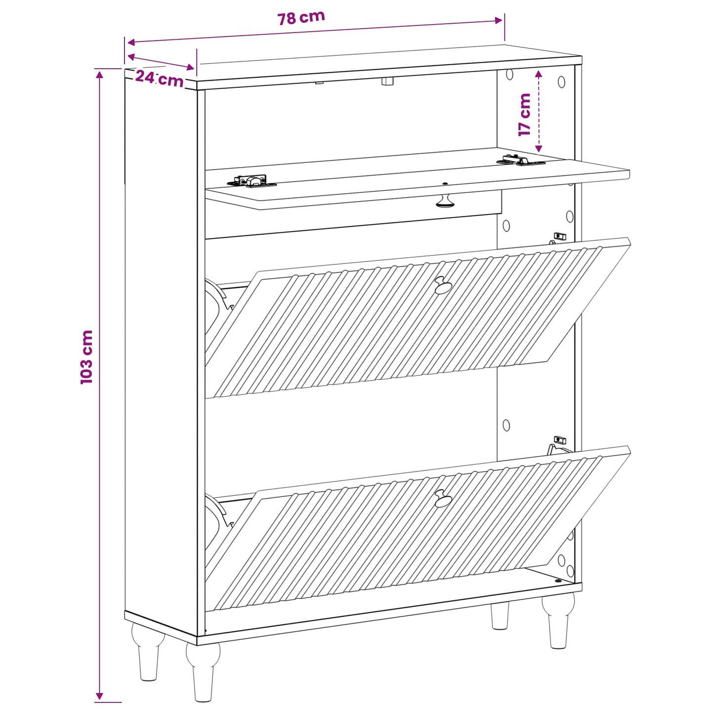 Shoe Cabinet ALKMAAR 78 x 24 x 103 cm Engineered Wood