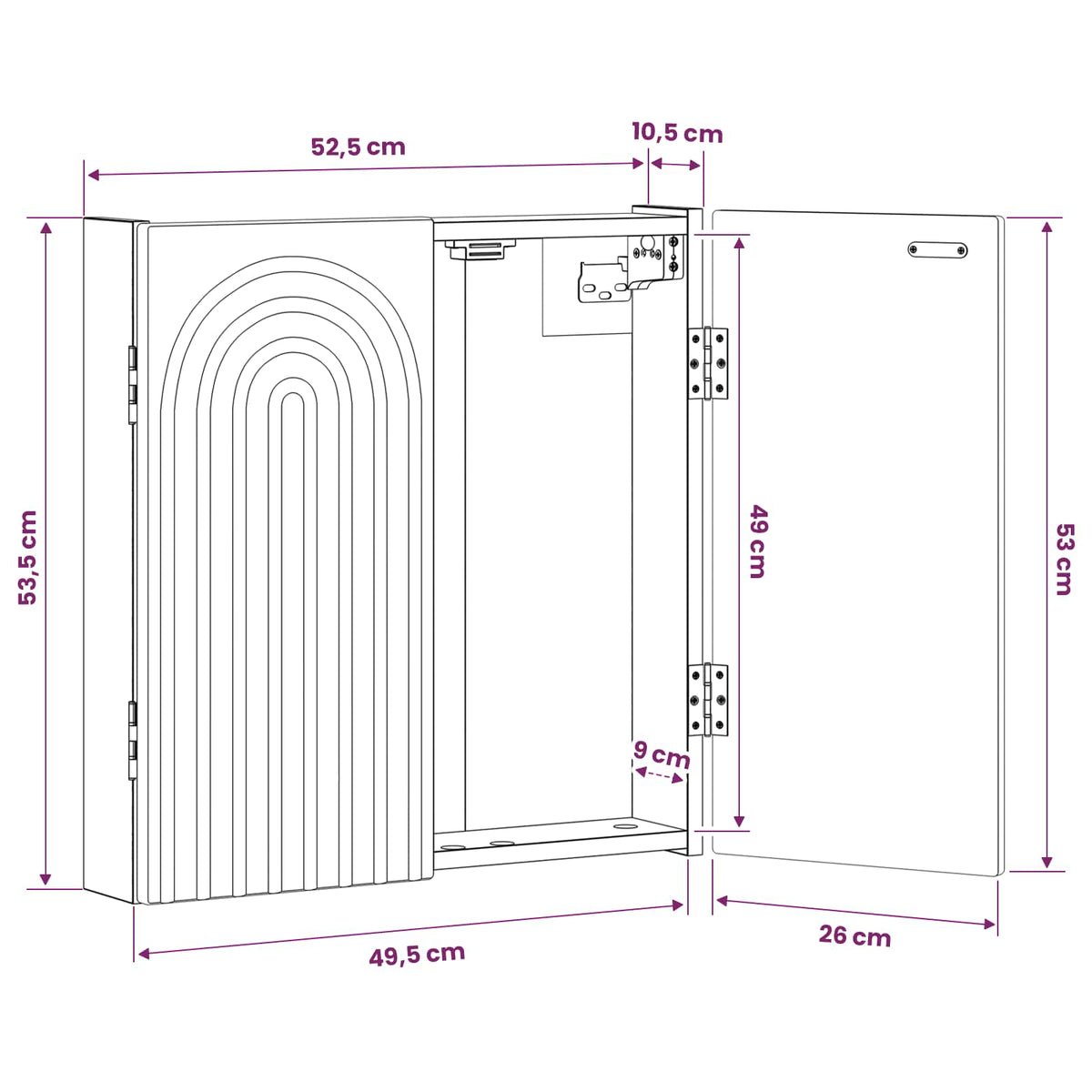 Dartboard Cabinet ALKMAAR Artisan Oak 52.5 x 10.5 x 53.5 cm