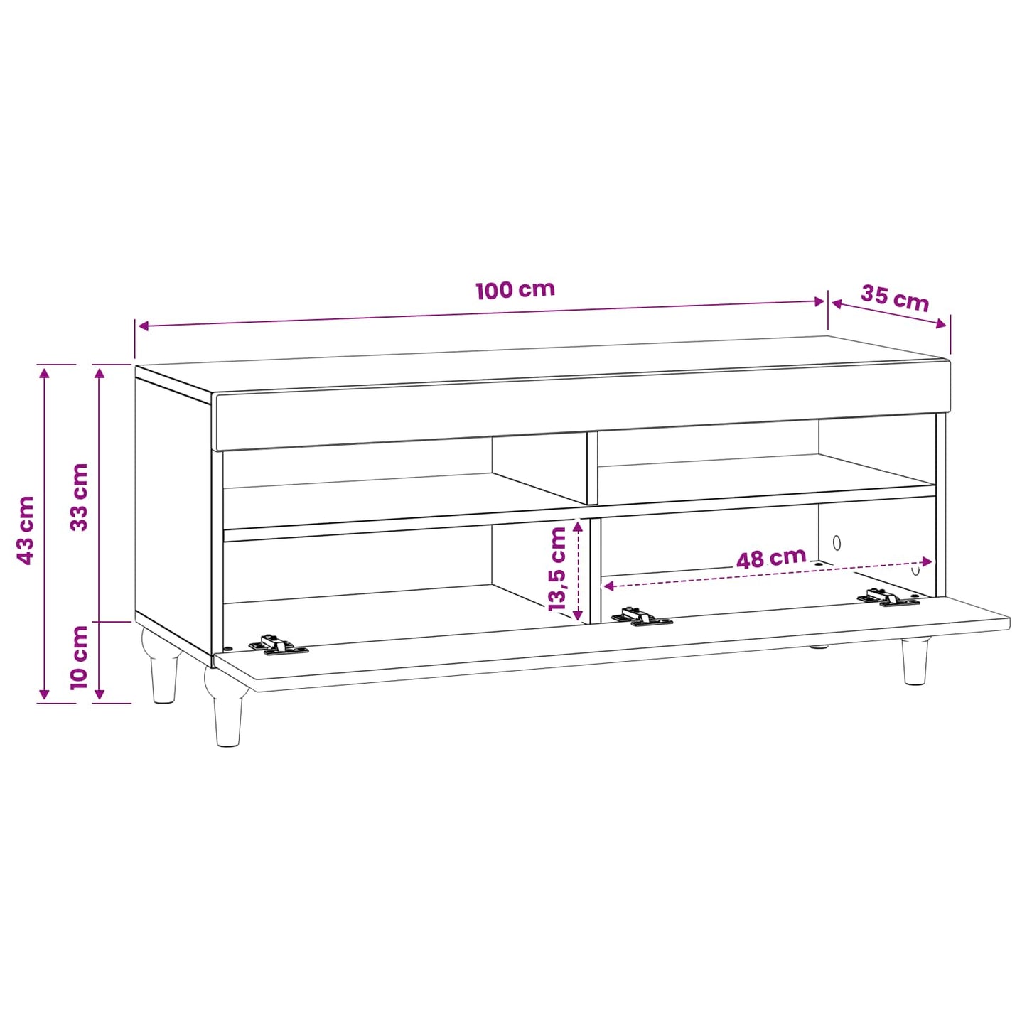 LED TV Cabinet Black Engineered Wood