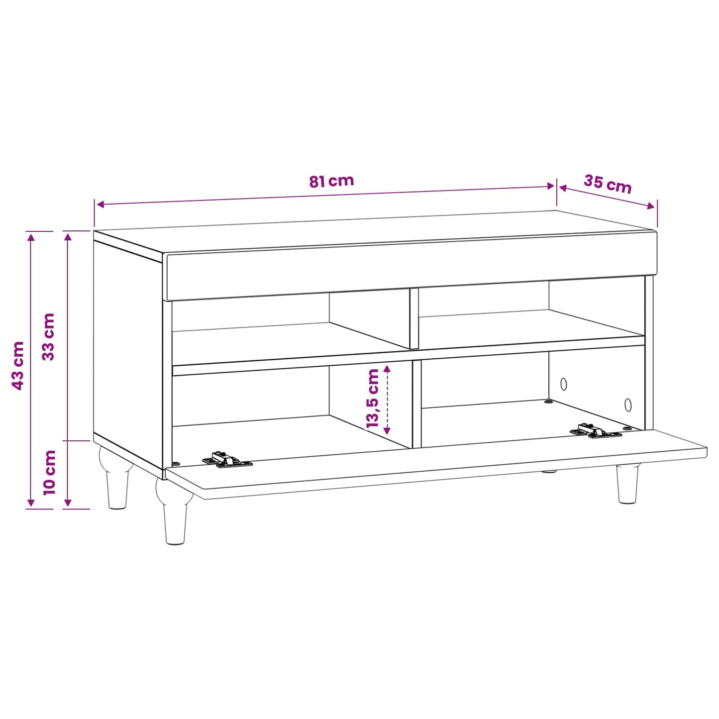 LED TV Cabinet Black Engineered Wood