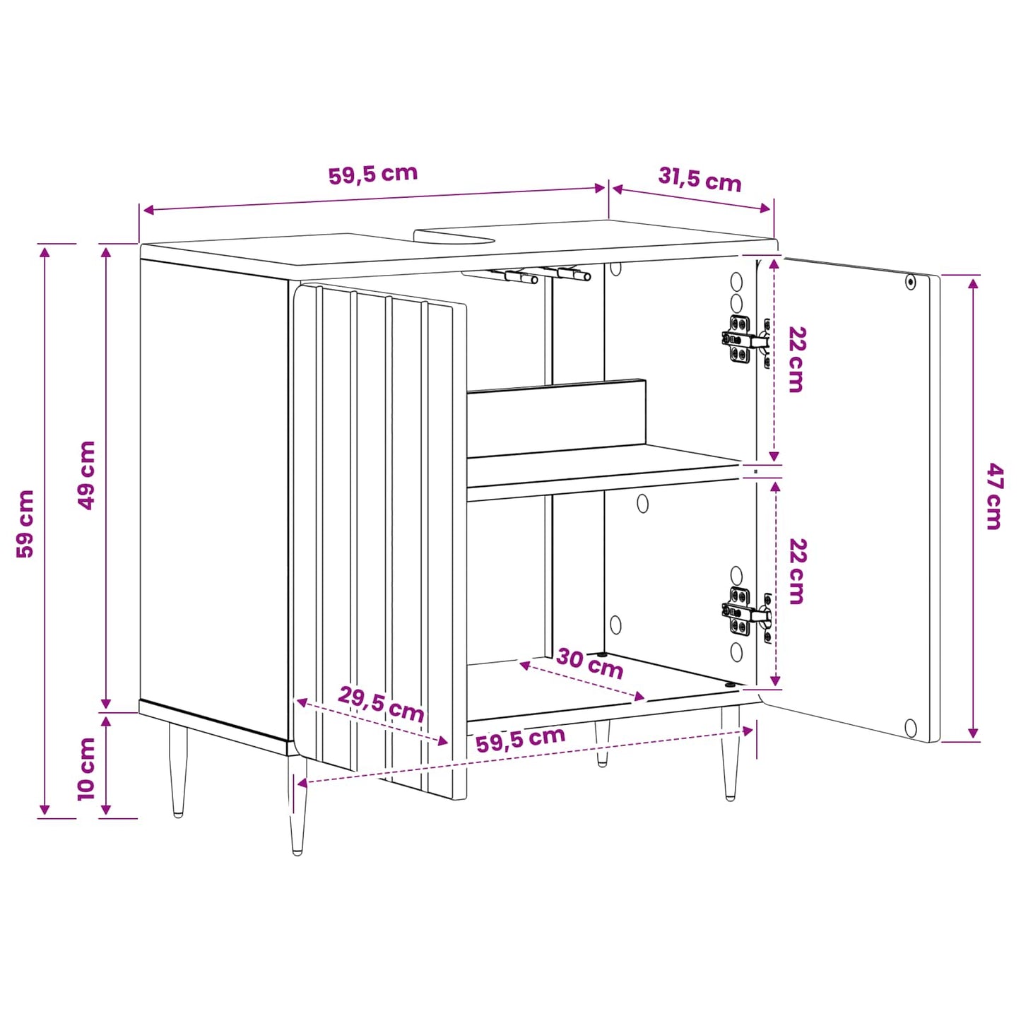 Bathroom Sink Cabinet ZWOLLE High Gloss White
