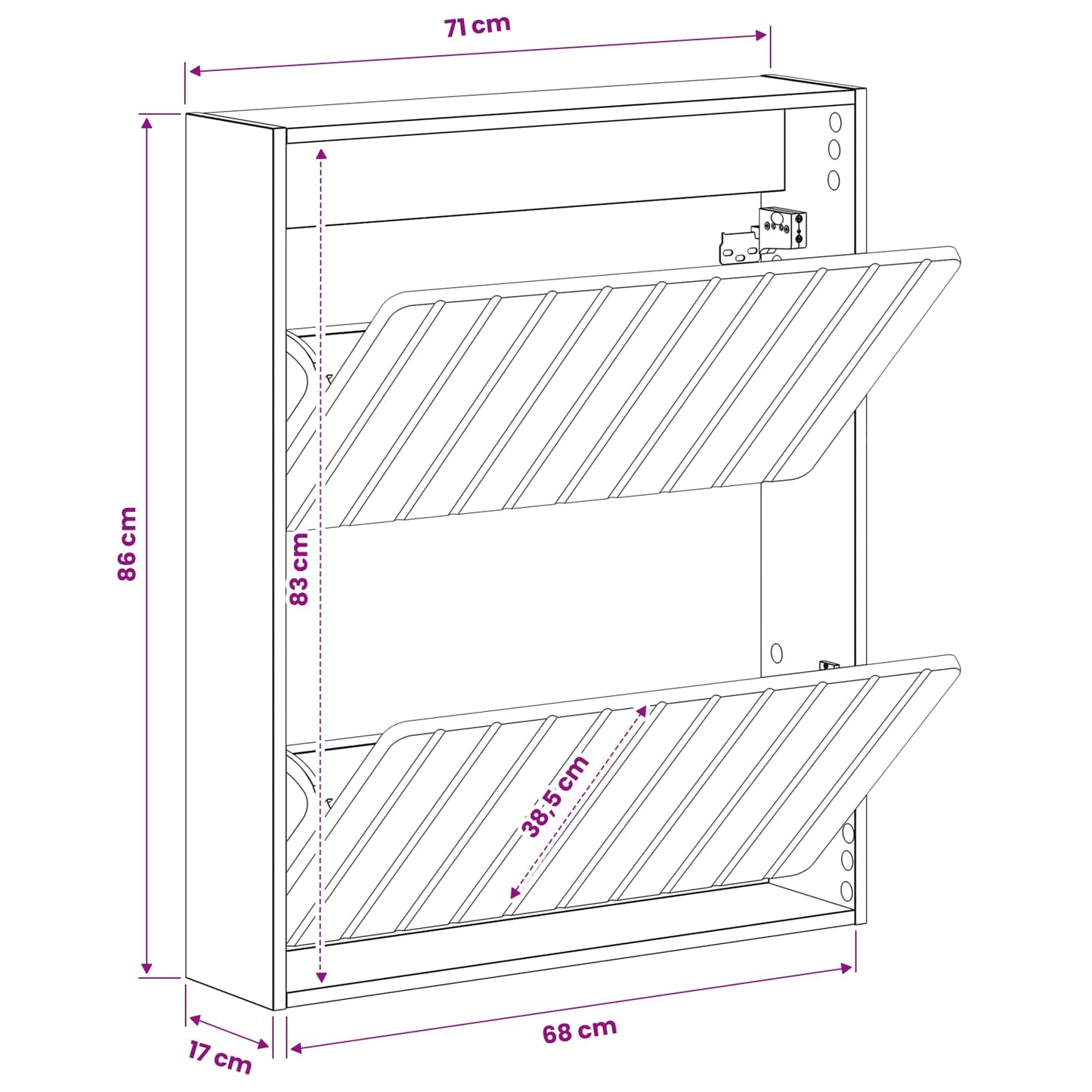 Wall-Mounted Shoe Cabinet ZWOLLE 71 x 17 x 86 cm White