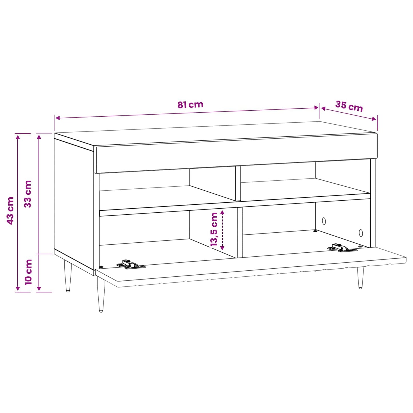 LED TV Cabinet Black Engineered Wood