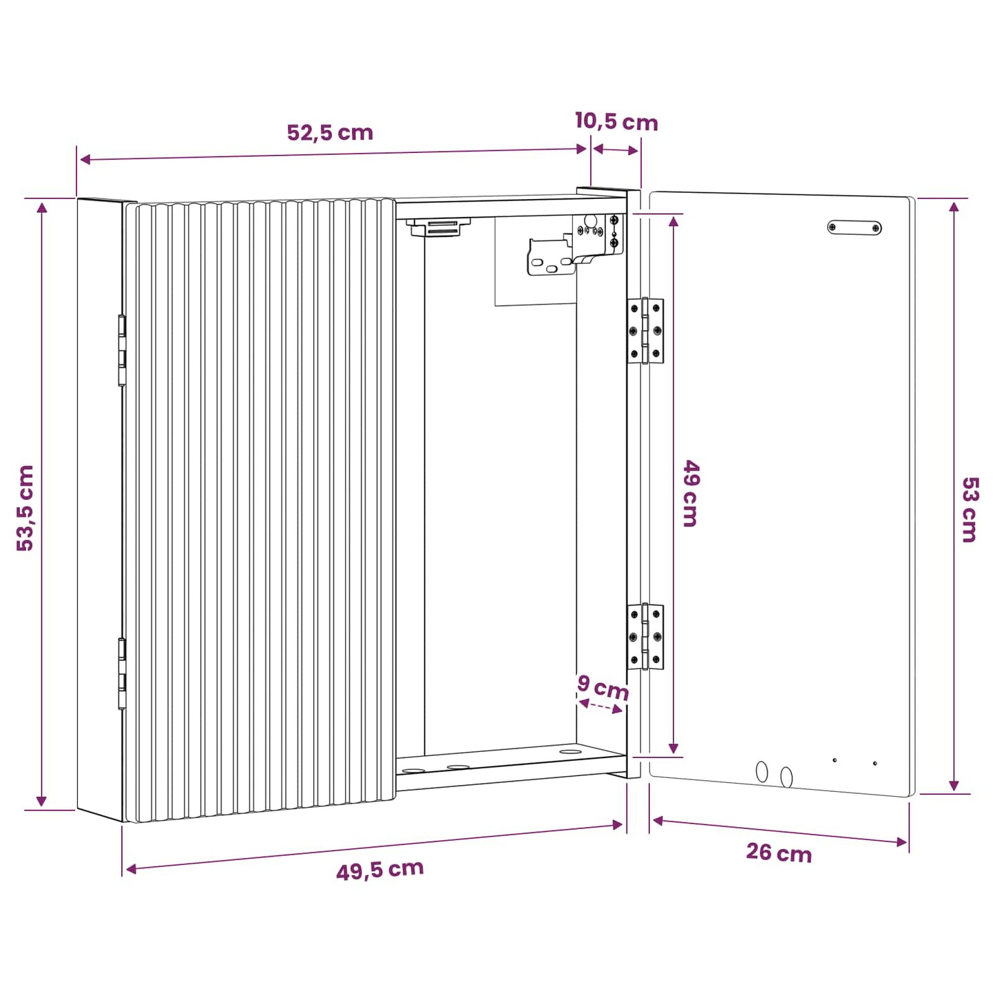 Dartboard Cabinet ARNHEM Concrete Grey 52.5 x 10.5 x 53.5 cm