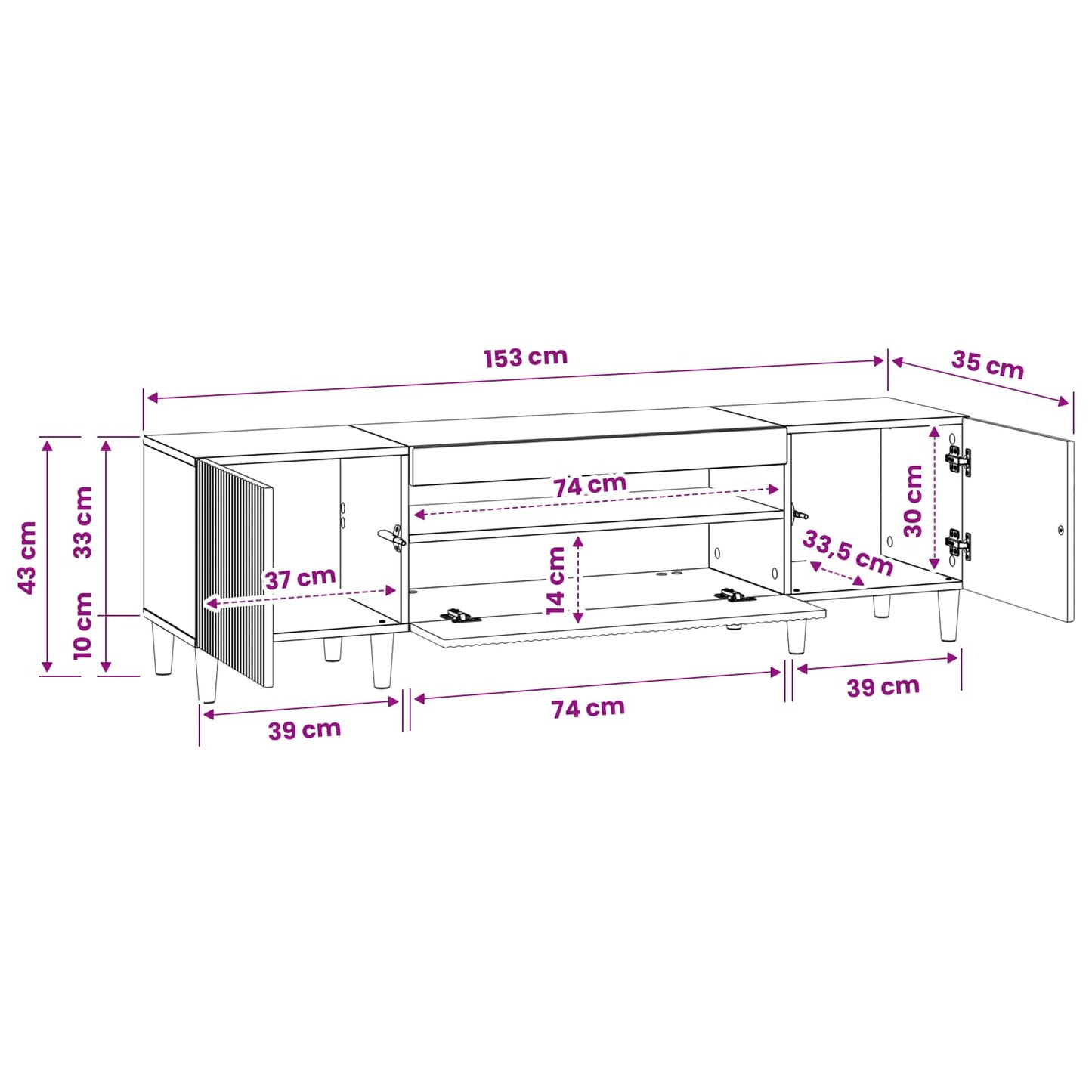 LED TV Cabinet Concrete Grey Engineered Wood