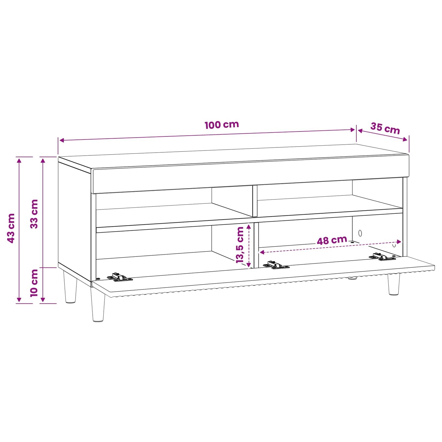 LED TV Cabinet Artisan Oak Engineered Wood