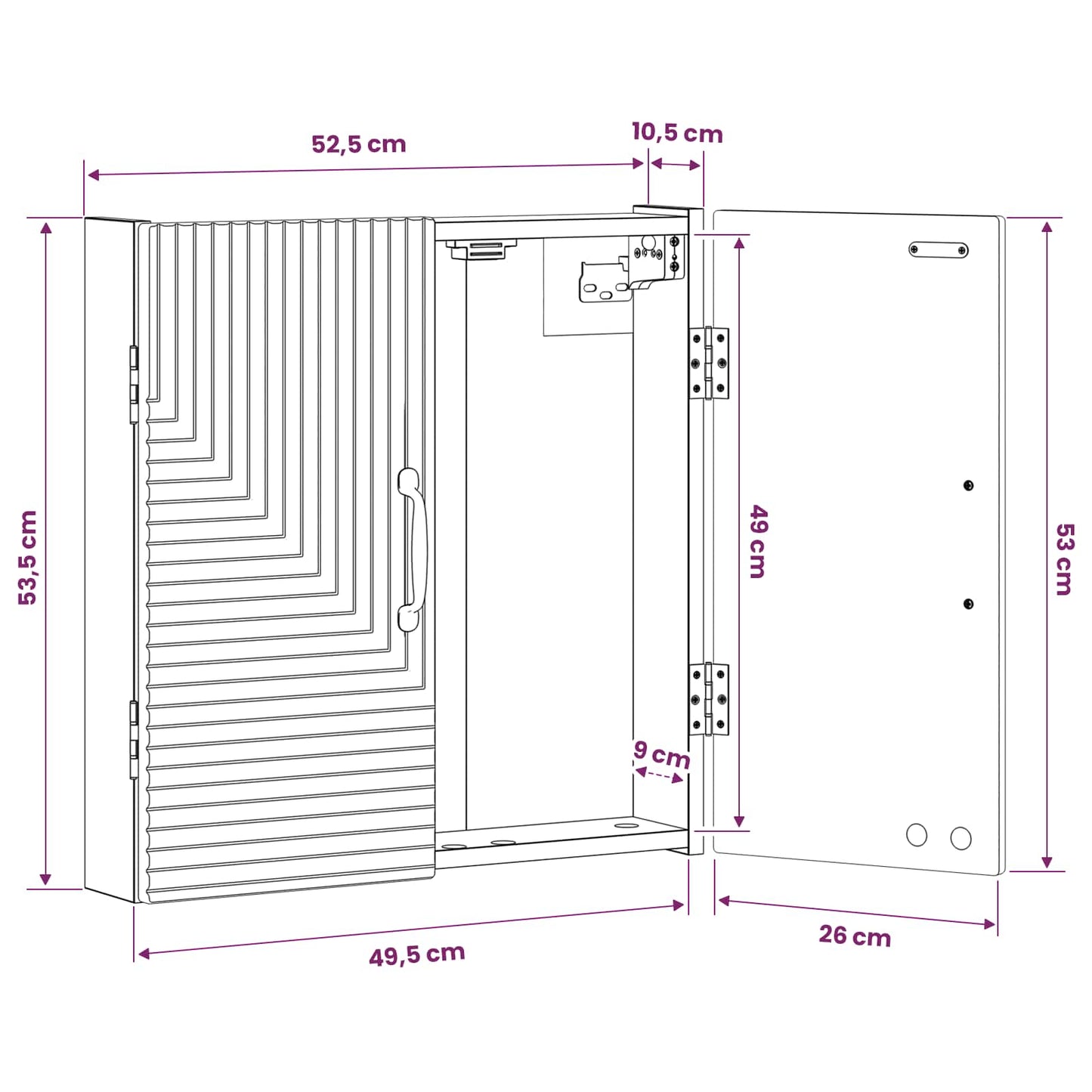 Dartboard Cabinet HAARLEM Grey Sonoma 52.5 x 10.5 x 53.5 cm