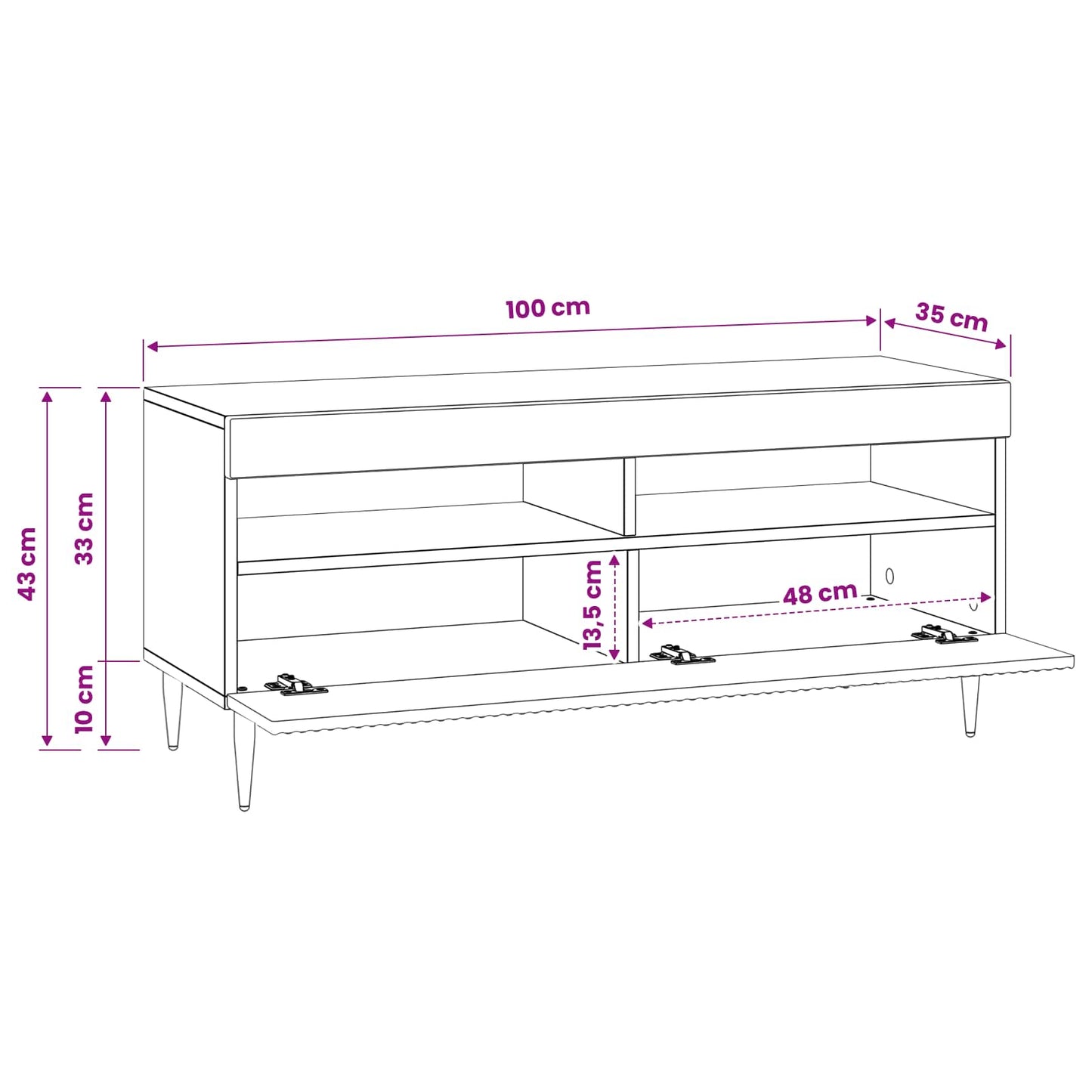 LED TV Cabinet Artisan Oak Engineered Wood