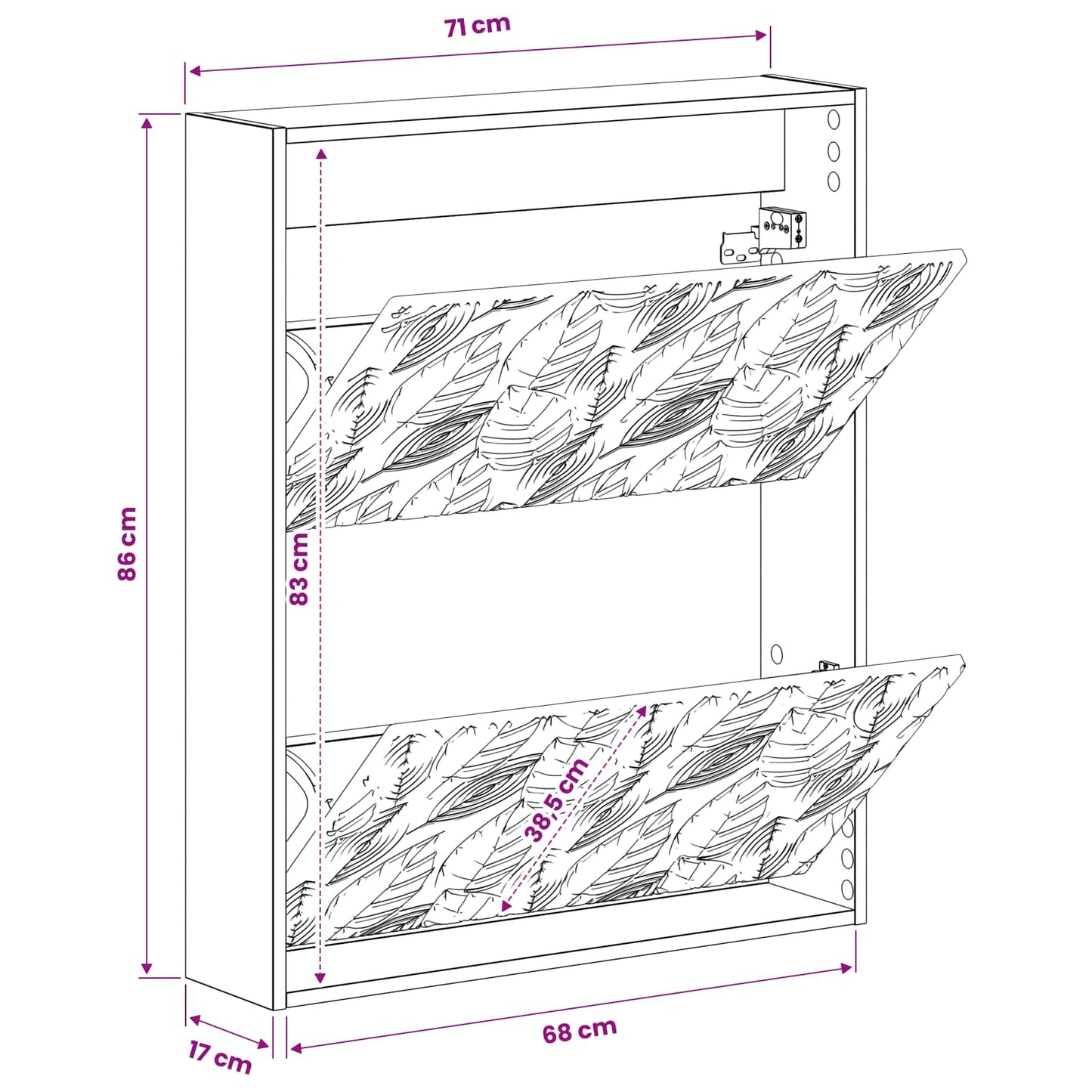 Wall-Mounted Shoe Cabinet DELFT 71 x 17 x 86 cm Engineered Wood
