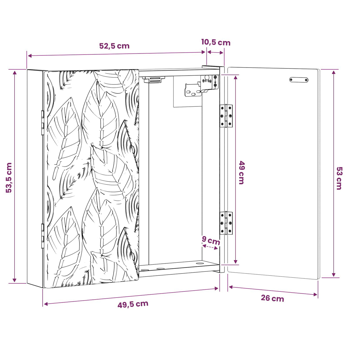 Dartboard Cabinet DELFT Sonoma Oak 52.5 x 10.5 x 53.5 cm