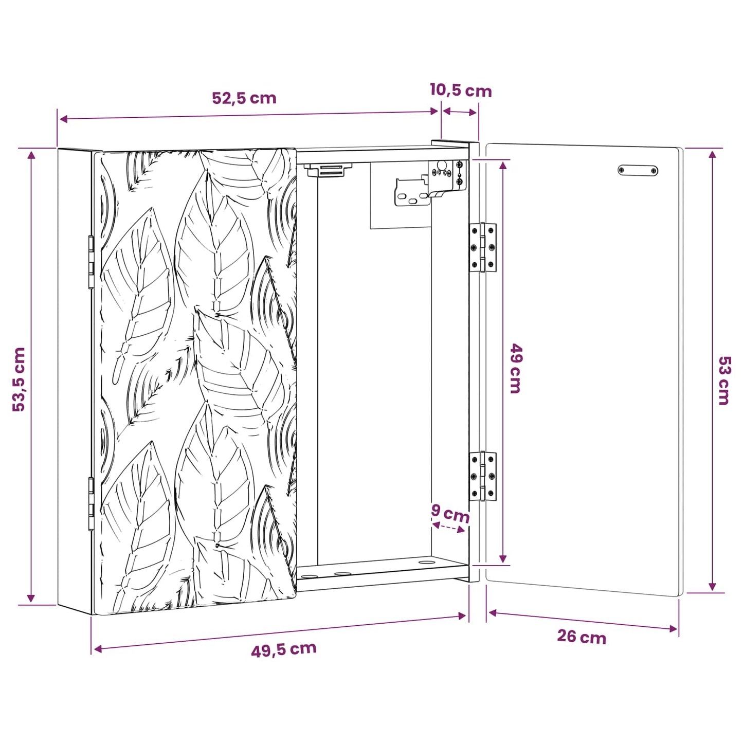 Dartboard Cabinet DELFT Concrete Grey 52.5 x 10.5 x 53.5 cm