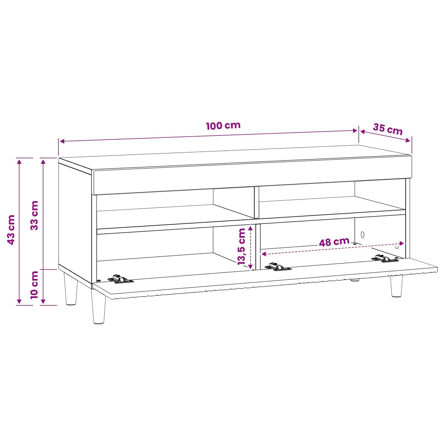 LED TV Cabinet Black Engineered Wood
