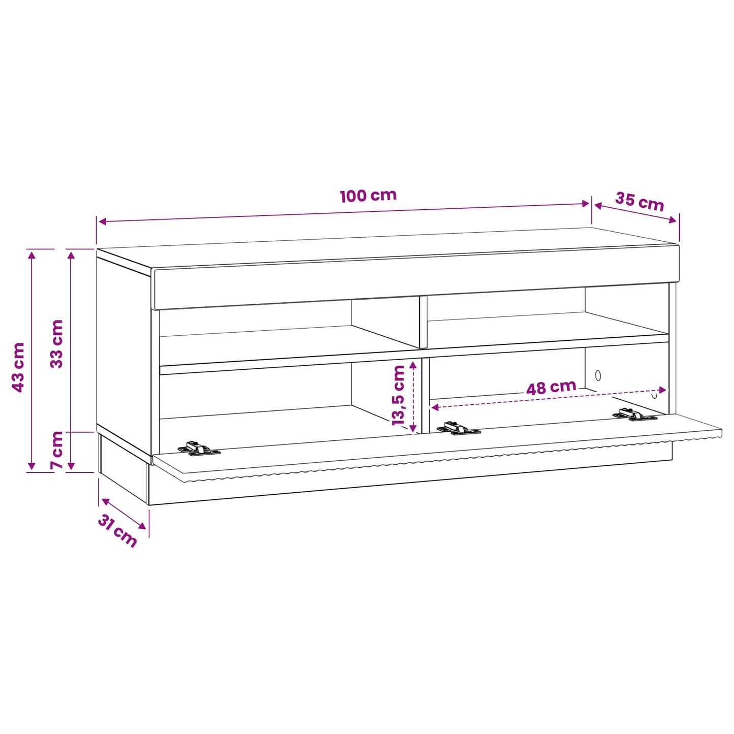 LED TV Cabinet Concrete Grey Engineered Wood