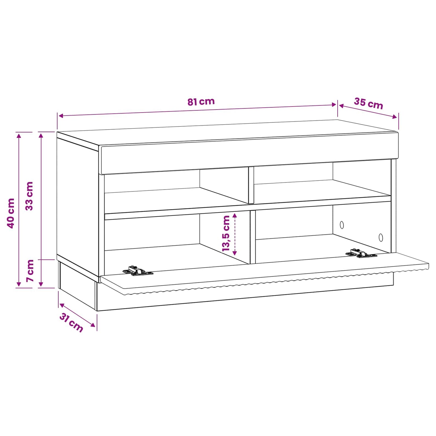 LED TV Cabinet Artisan Oak Engineered Wood