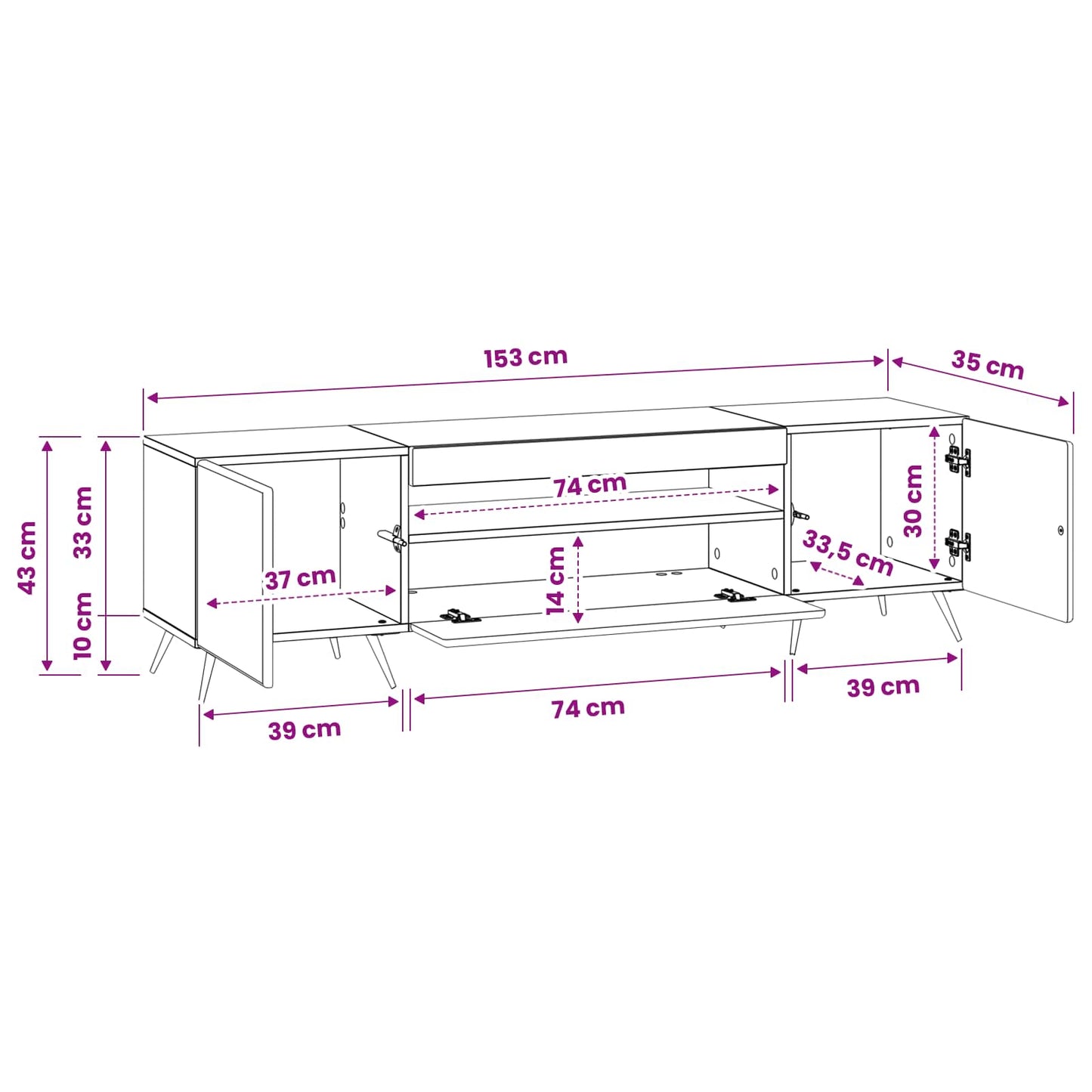 LED TV Cabinet Artisan Oak Engineered Wood