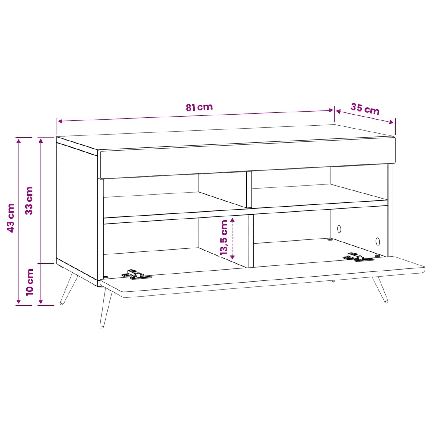 LED TV Cabinet Black Engineered Wood