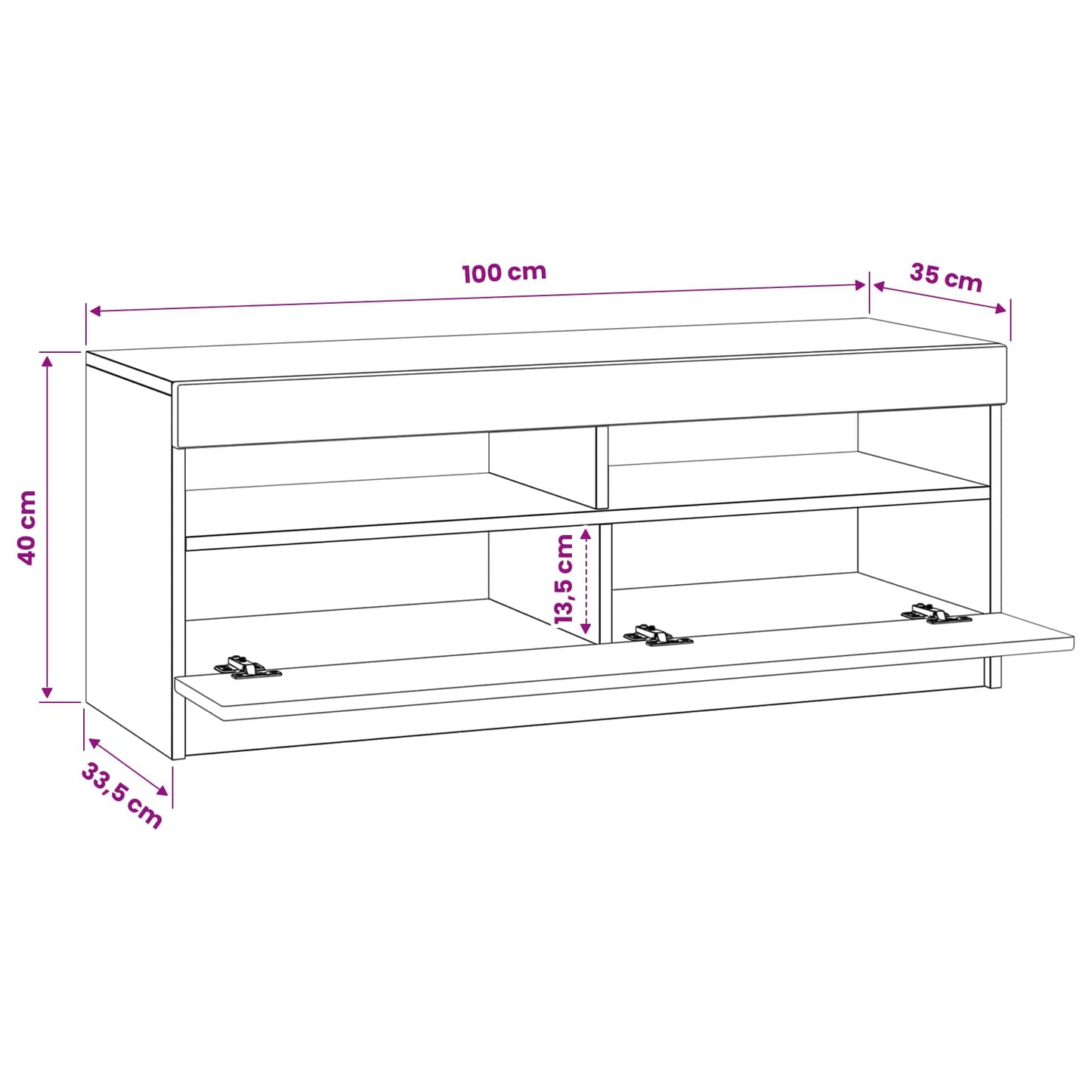 LED TV Cabinet Artisan Oak Engineered Wood