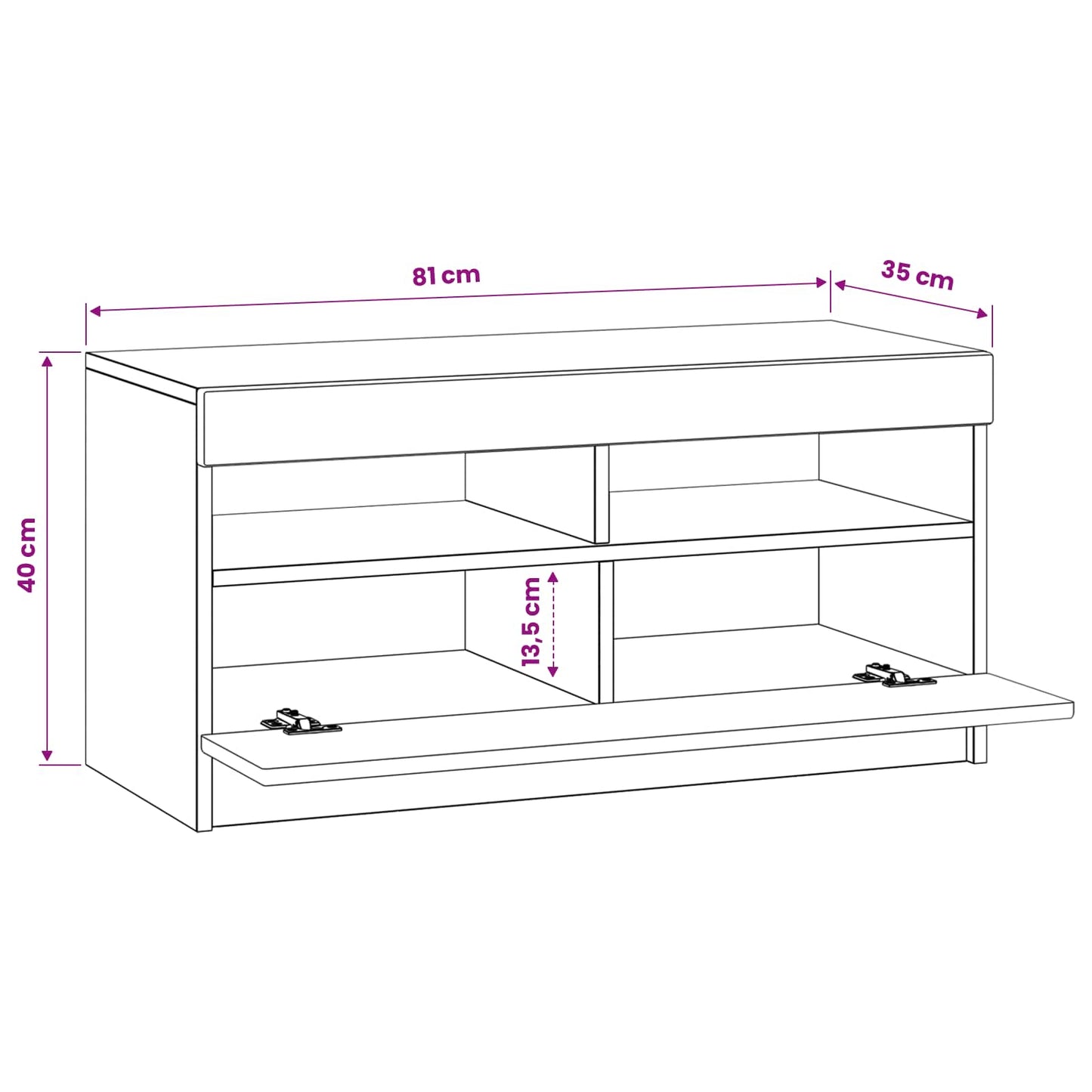LED TV Cabinet Smoked Oak Engineered Wood