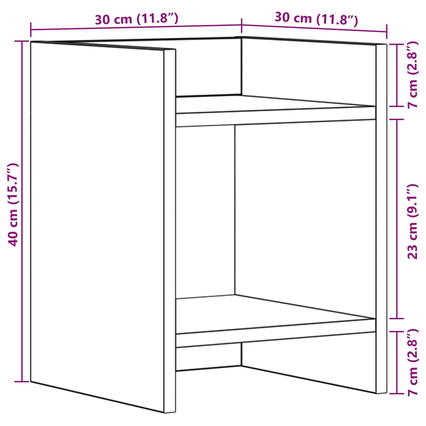 Plant Stand 2 pcs White 30 x 30 x 40 cm Engineered Wood