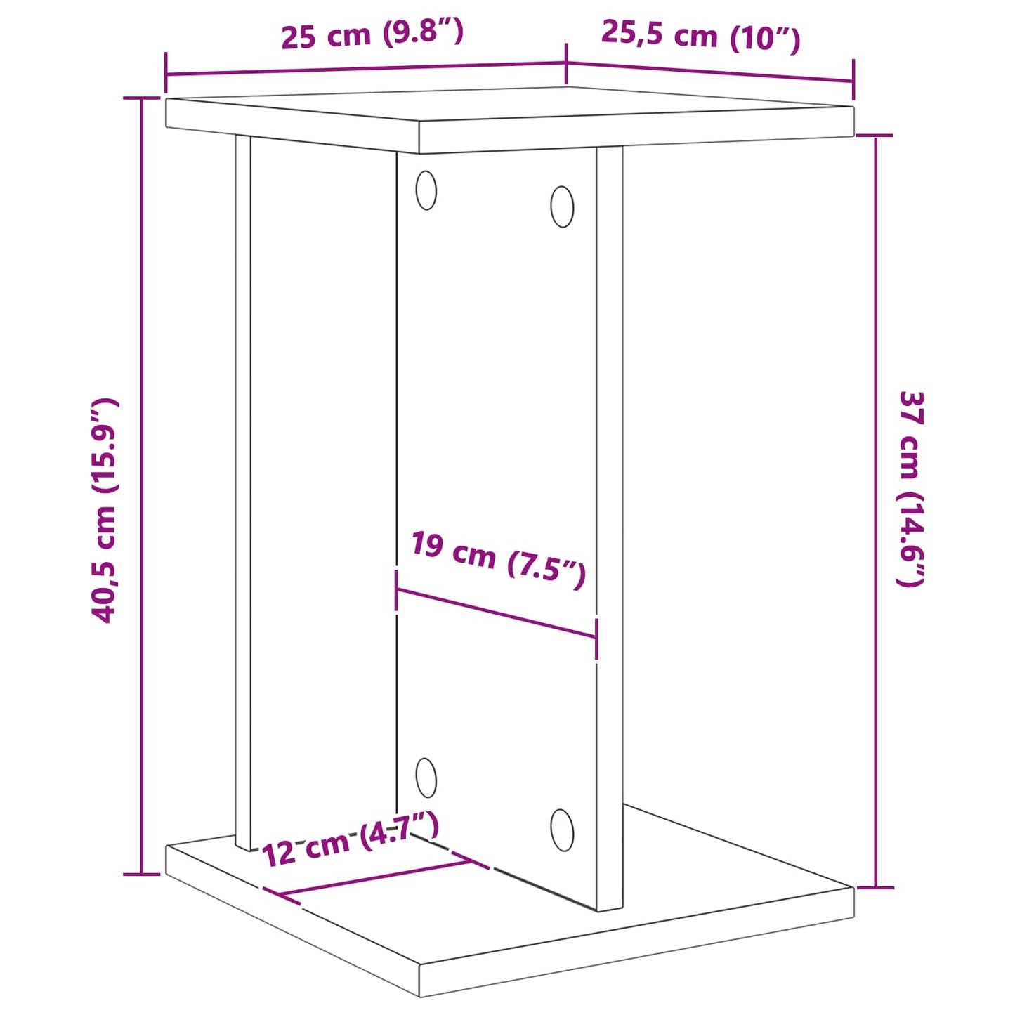 Plant Stand 2 pcs Grey Sonoma 25 x 25.5 x 40.5 cm