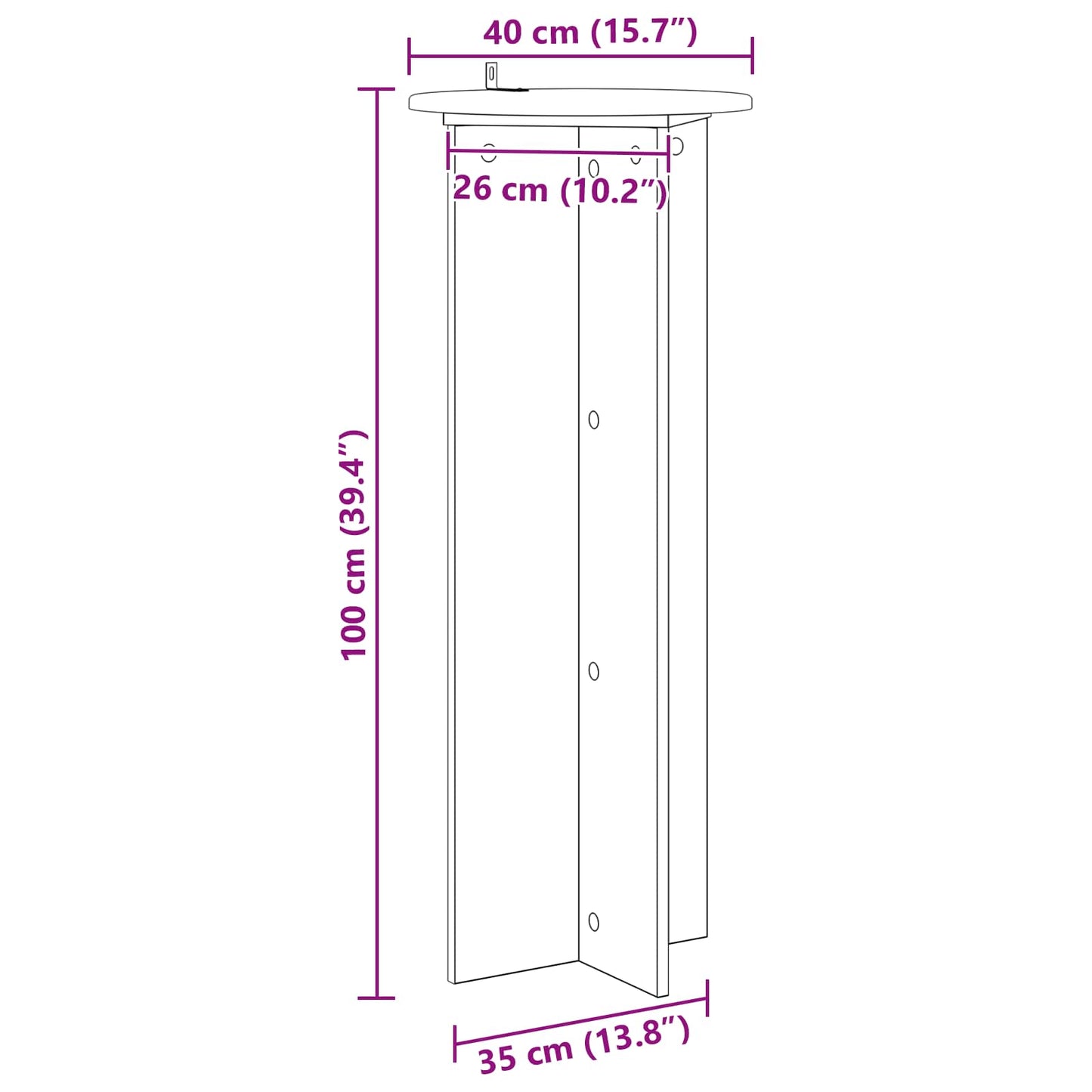 Plant Stand 2 pcs High Gloss White Ø40 x 100 cm Engineered Wood