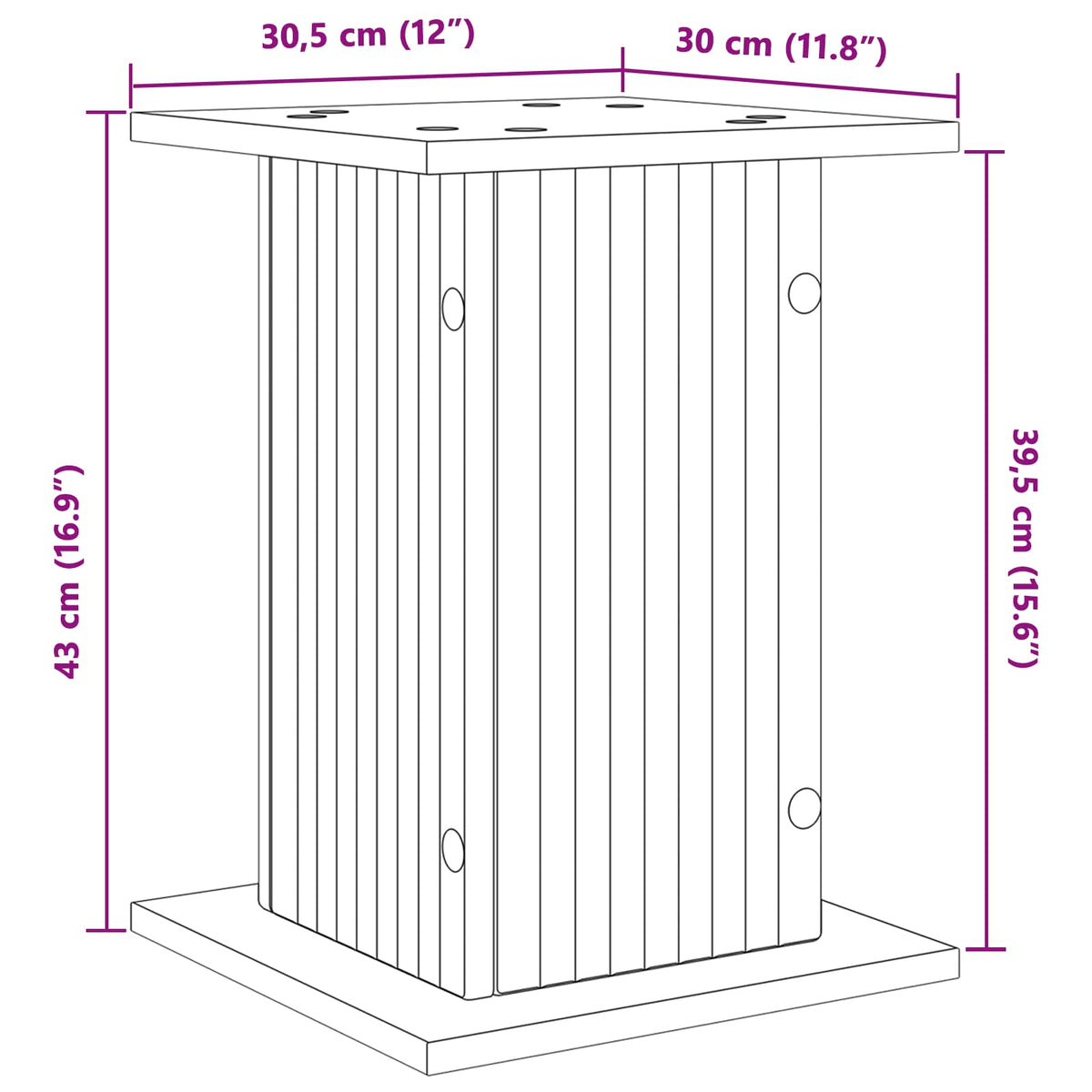 Plant Stand White 30.5 x 30 x 43 cm Engineered Wood