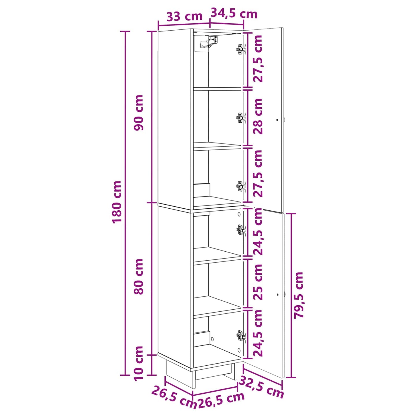 Cabinet Set 2 pcs Grey Sonoma 34.5 x 33 x 90 cm Engineered Wood
