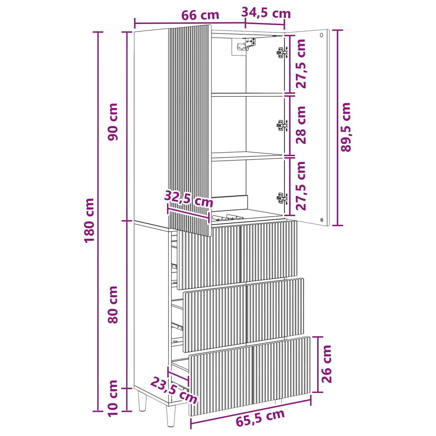 Cabinet Set 2 pcs Sonoma Oak 66 x 34.5 x 90 cm Engineered Wood
